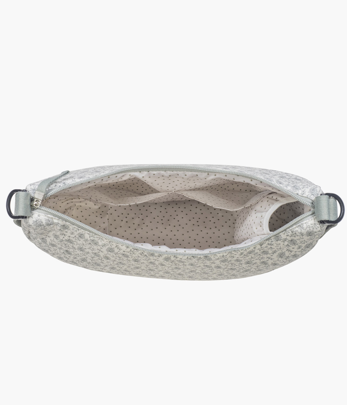 Bolsa de Passeio Gôndola Walking Mum Gala Mint aberta e com compartimentos para arrumação.