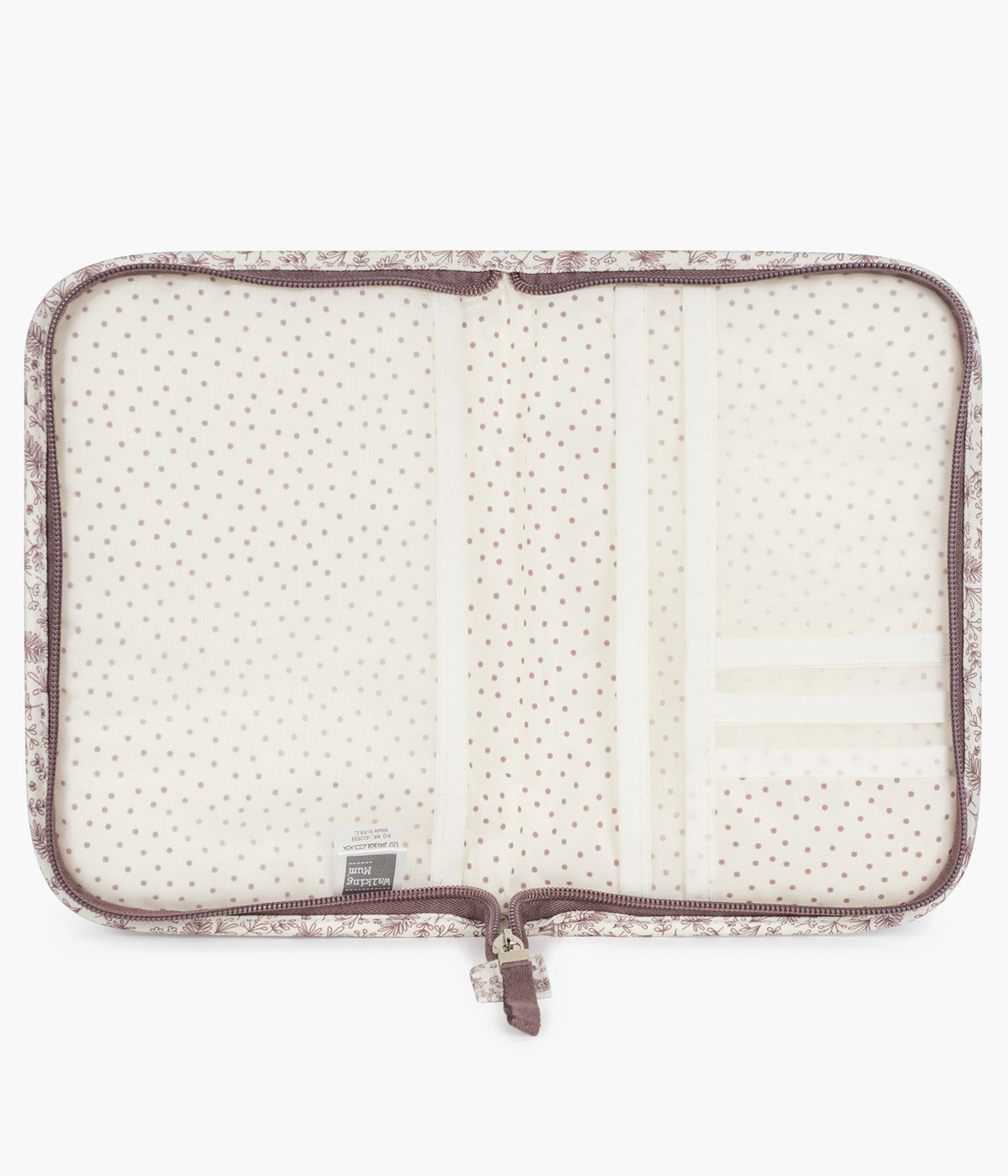 Porta documentos Walking Mum Gala Cerise aberto e vazio.