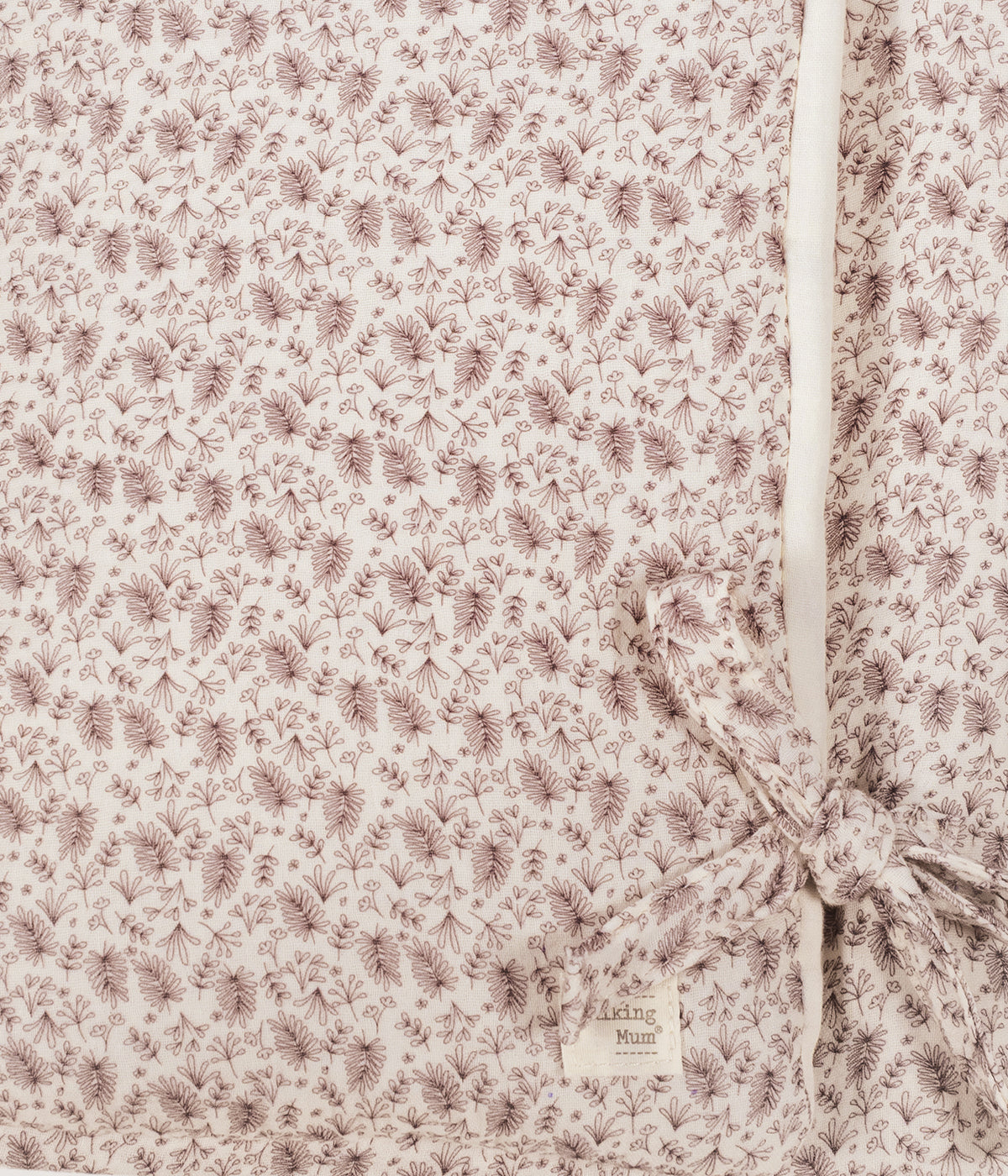 Saco manta Walking Mum Gala Cerise com padrão ramos em tons de cereja.