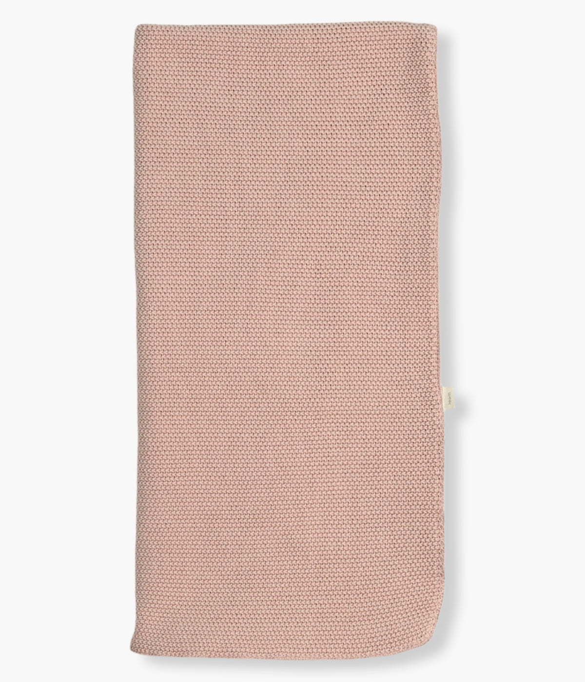 Manta em malha de algodão orgânico rosa-velho da Mini Mooi para bebé menina e recém-nascida. Delicada e respirável manta de formato retangular com malha tricotada.