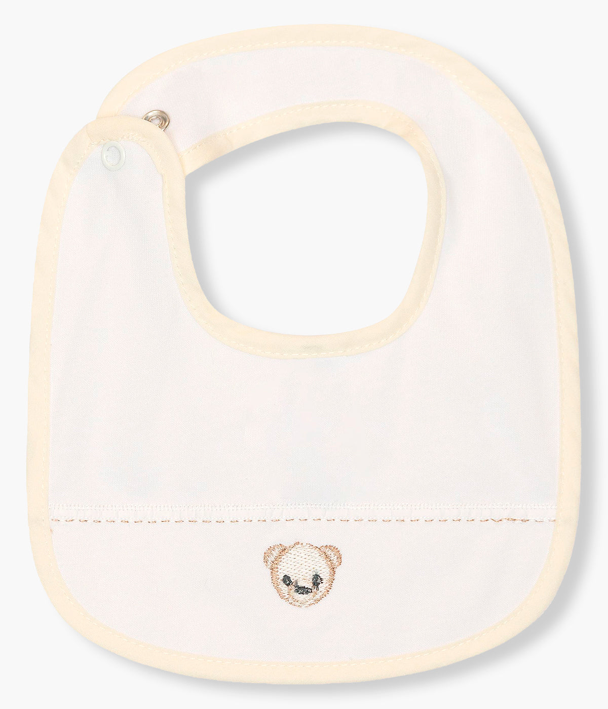 Babete Algodão Impermeável Retangular Urso Bebé - Bege