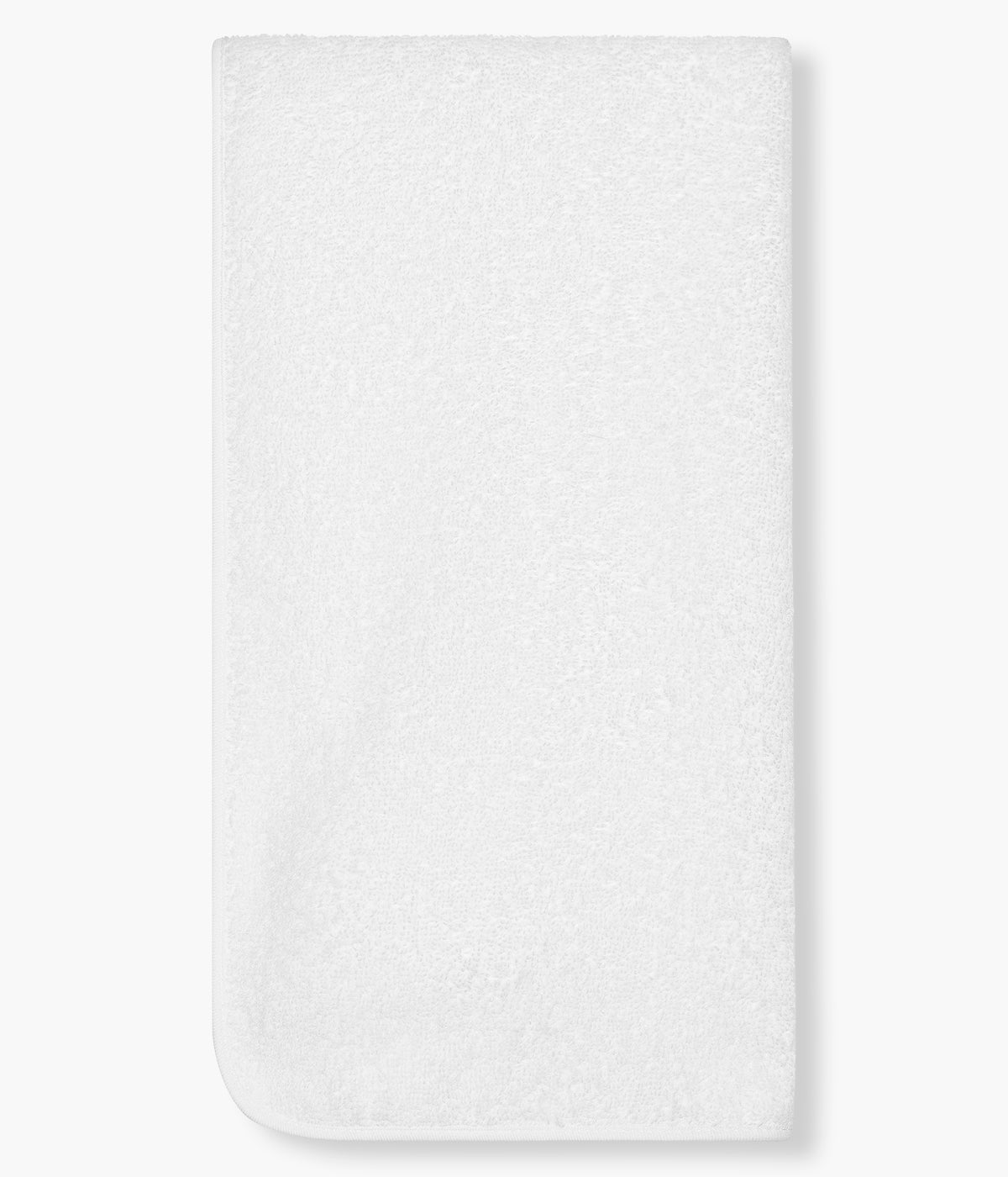 Vista de trás da toalha de banho da Baby Gi para bebé e recém-nascido(a), 100% algodão. Suave e absorvente toalha em suave turco branco com carapuço no canto com urso bordado em castanho.