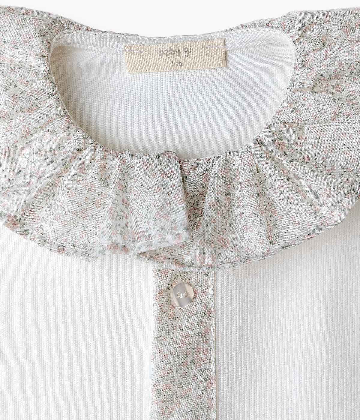 Babygrow em Algodão para Bebé Menina Floral - Pérola