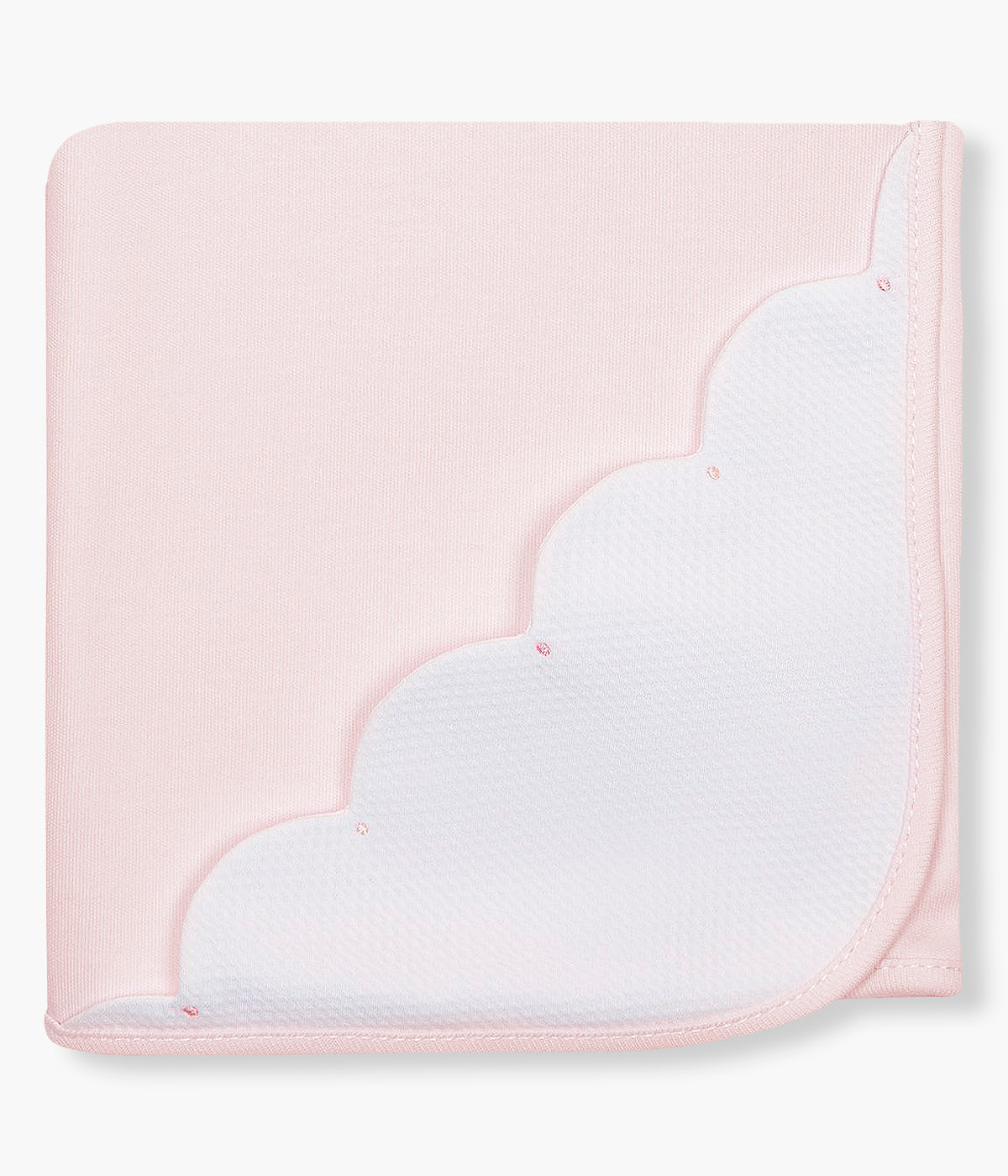 Fralda nude da Baby Gi para bebé menina e recém-nascida, 100% algodão. Detalhe no canto com tecido em piquet ondulado branco.