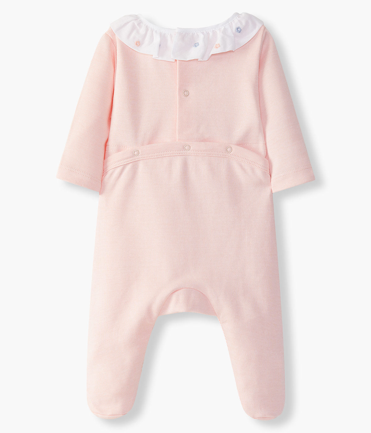 Babygrow em Algodão para Bebé Menina Flores - Salmão