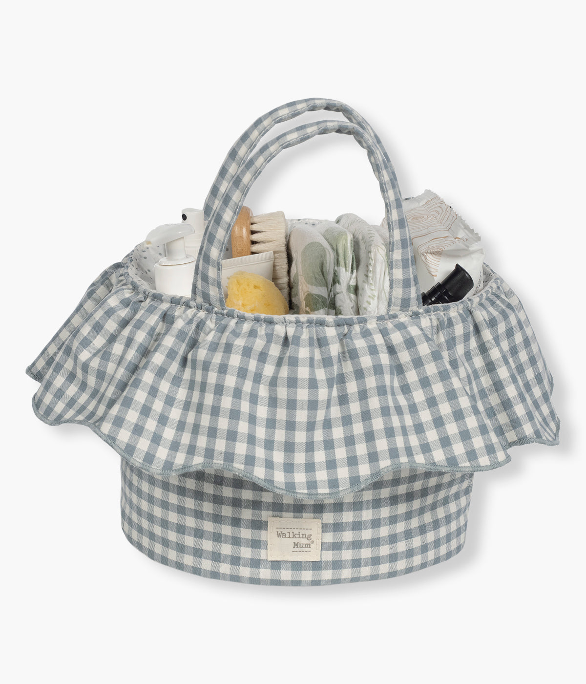 Cesto Organizador Walking Mum Praliné Vichy Matcha