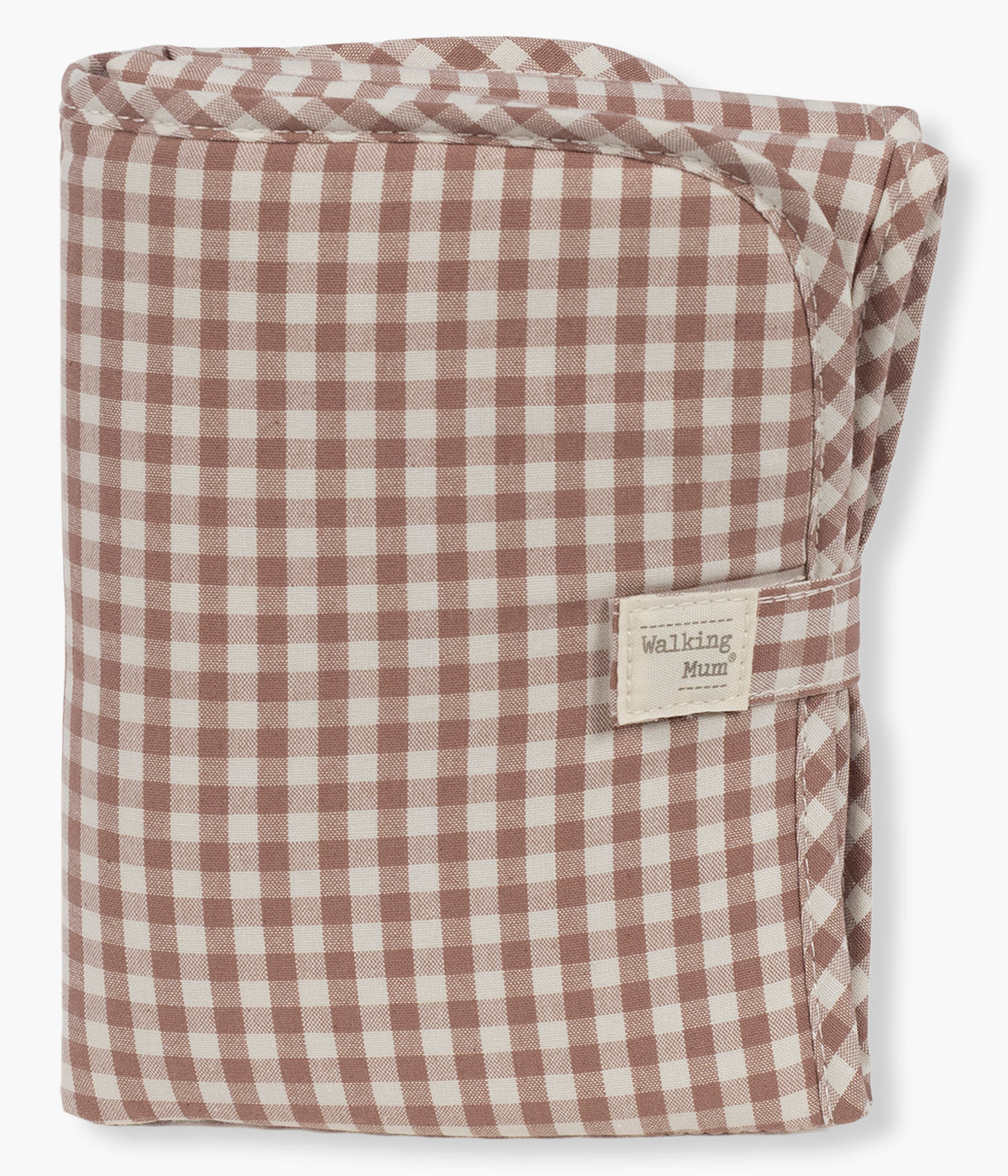 Muda Fraldas Walking Mum Praliné Vichy Moka fechado.