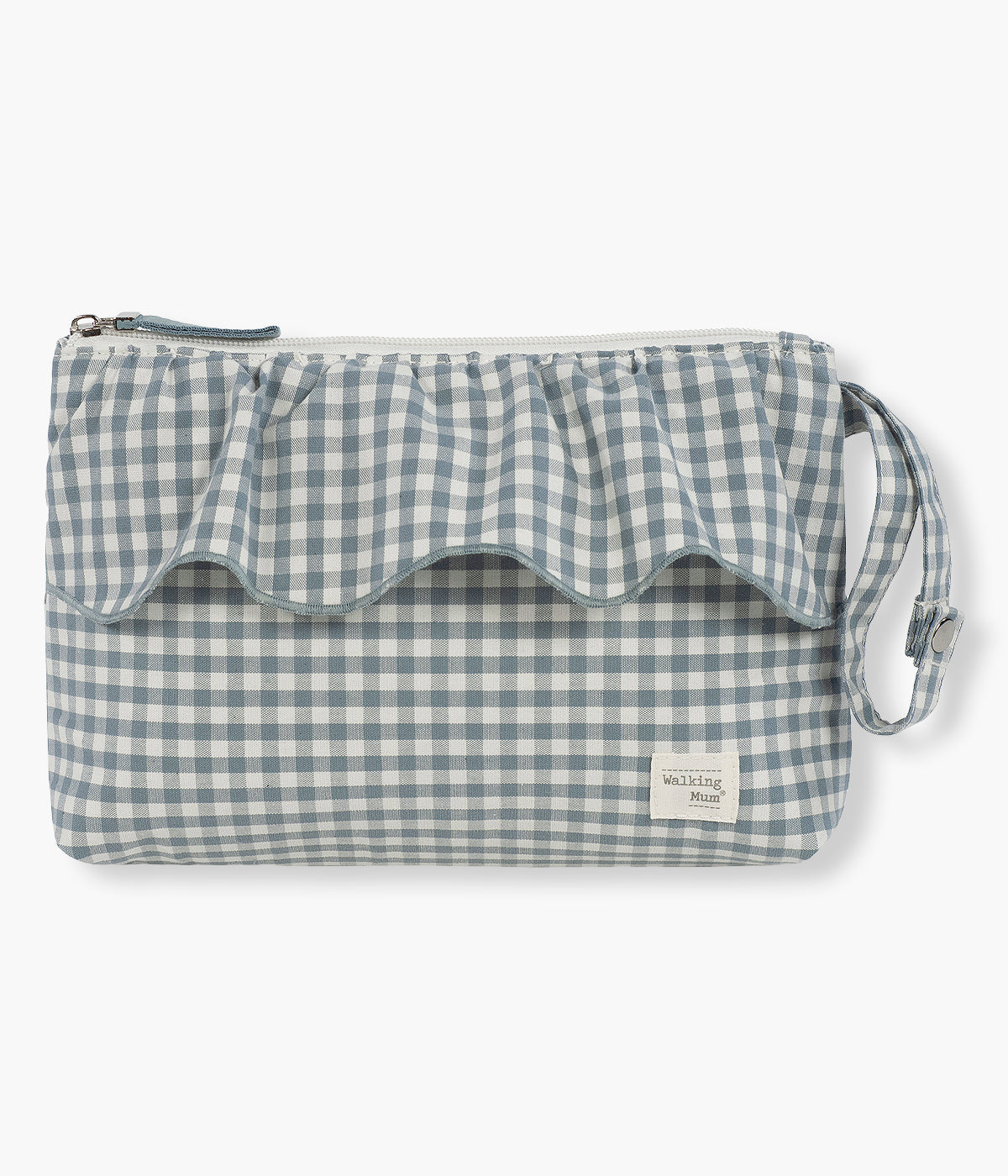 Necessaire para Bebé Walking Mum Praliné Vichy Matcha. Prática e elegante bolsa ideal para organizar os produtos de higiene do bebé. Compacto, resistente e com fecho de correr, ajuda a manter tudo sempre seguro e à mão.