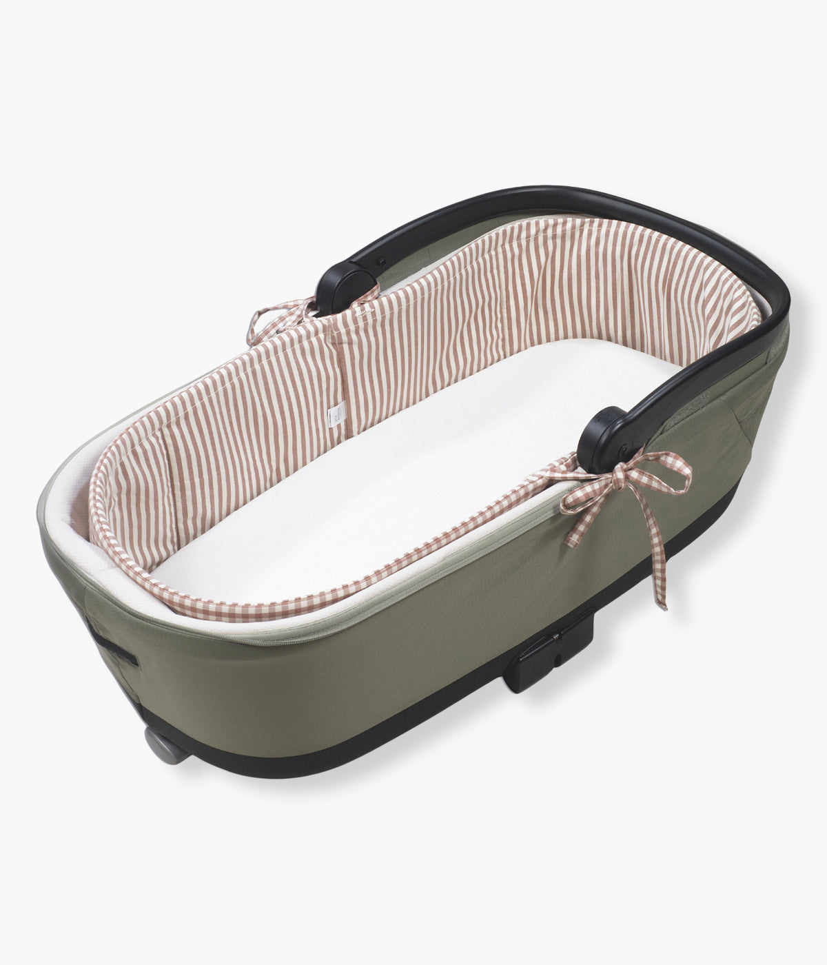 Forra Algodão Varas Alcofa Walking Mum Praliné Strips Moka vista de frente.