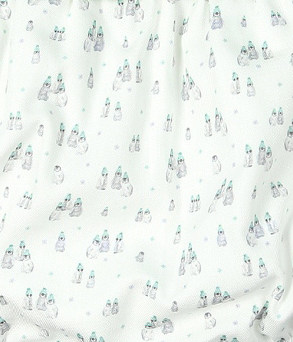 Fofo em Malha e Algodão para Bebé Pinguins - Verde Água