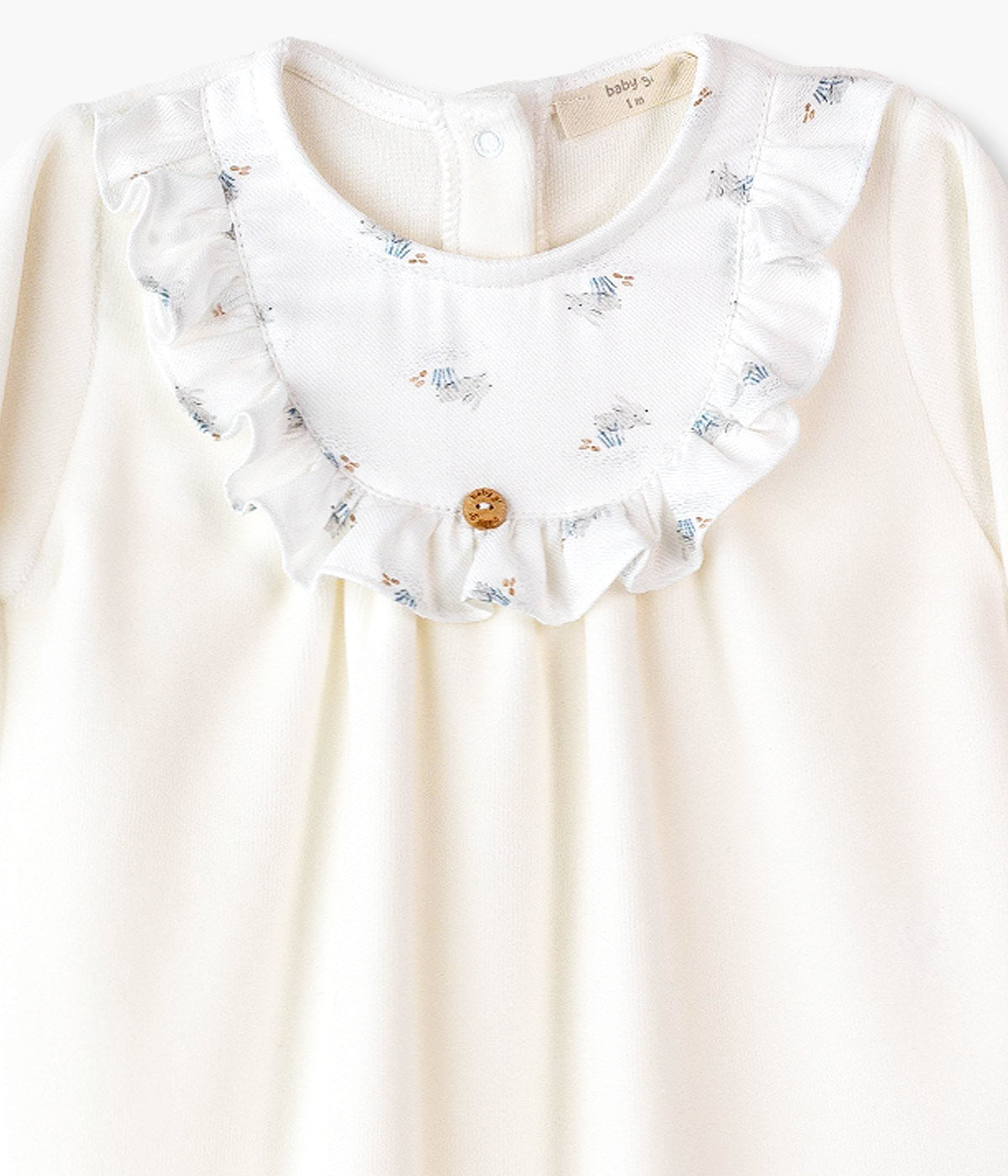 Babygrow em Veludo para Bebé Coelhos - Pérola