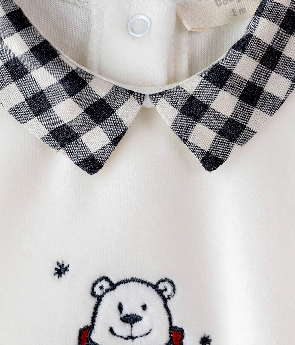 Babygrow em Veludo para Bebé Urso Polar - Pérola
