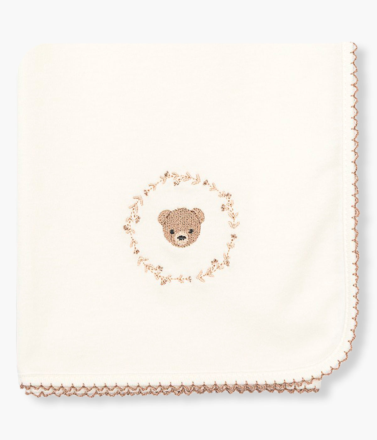 Fralda em Algodão Urso c/ Coroa para Bebé - Pérola