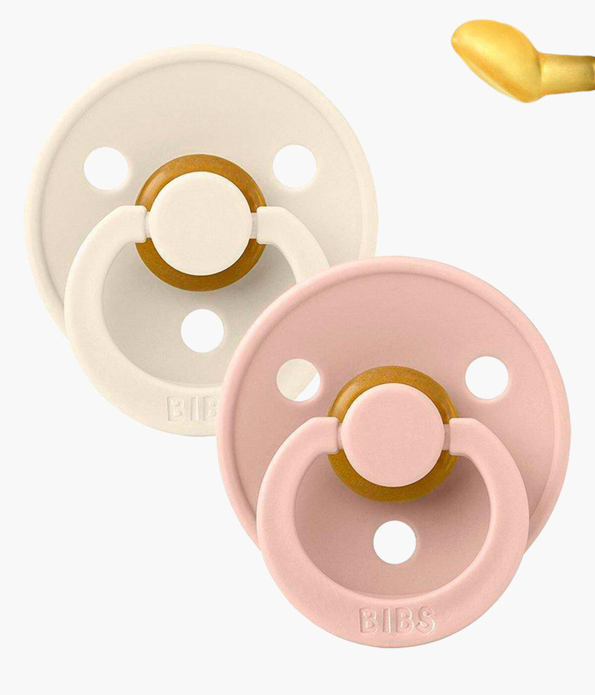 Bibs Colour 2 Chupetas Ivory/Blush Anatómica - Marfim e Rosa