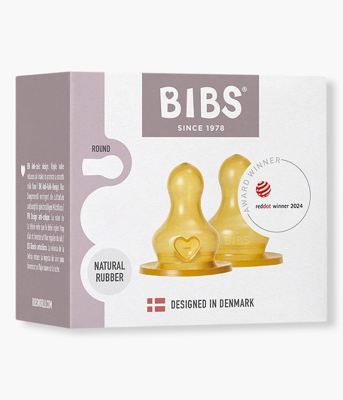 Bibs Pack 2 Tetinas Borracha Natural Redondas para Biberão