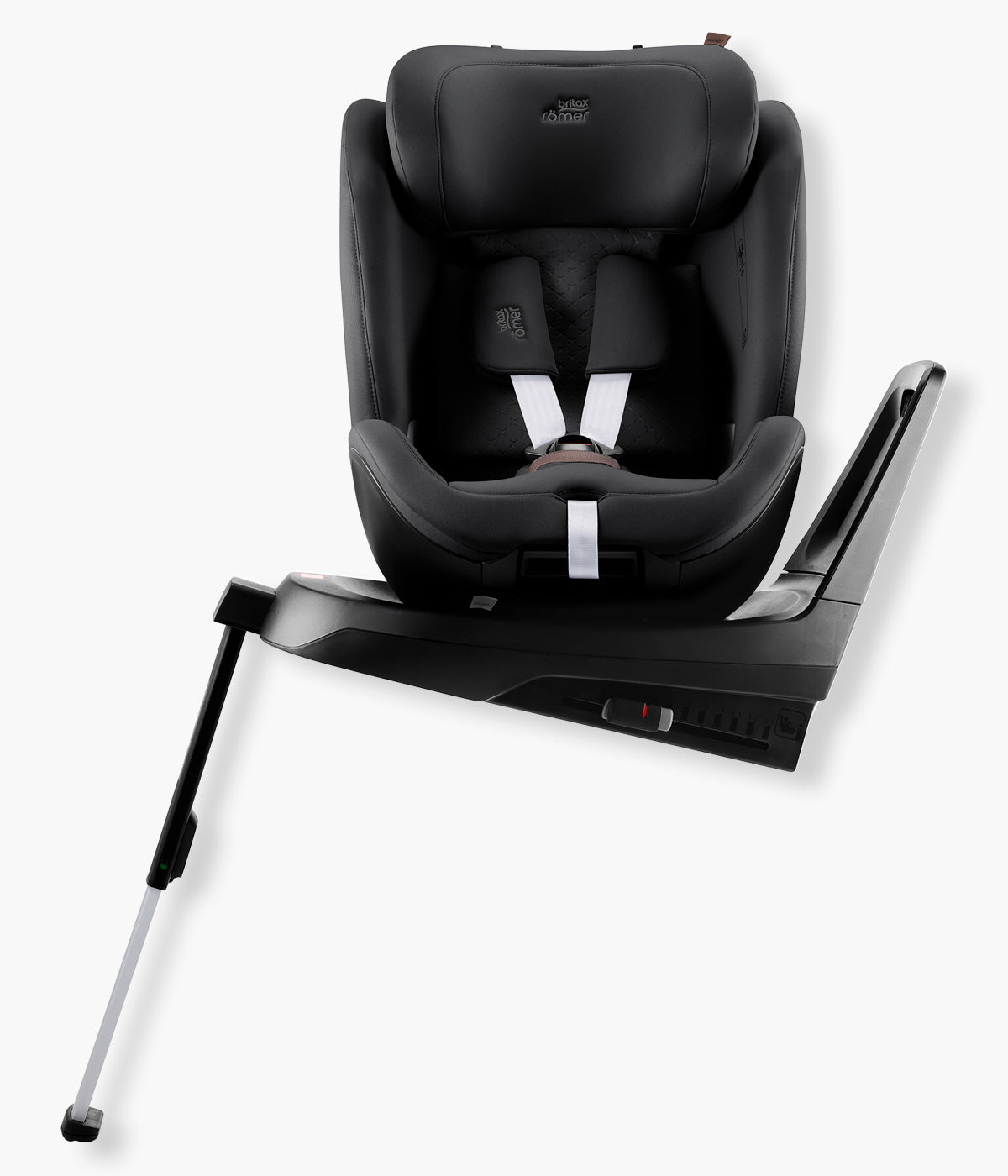 Vista cadeira auto evolutiva Swivel-Grow Max Air Lux da Britax Römer na cor Onyx Back instalada a base.