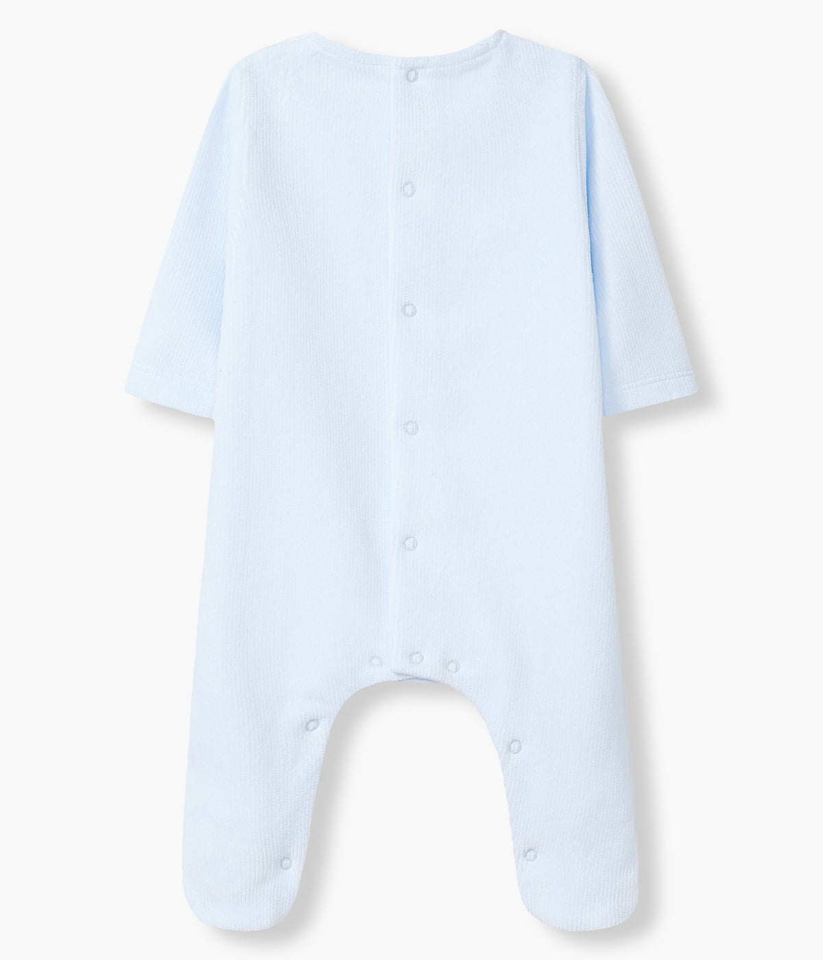 Babygrow em Veludo Canelado Detalhe Bordado Bebé - Azul