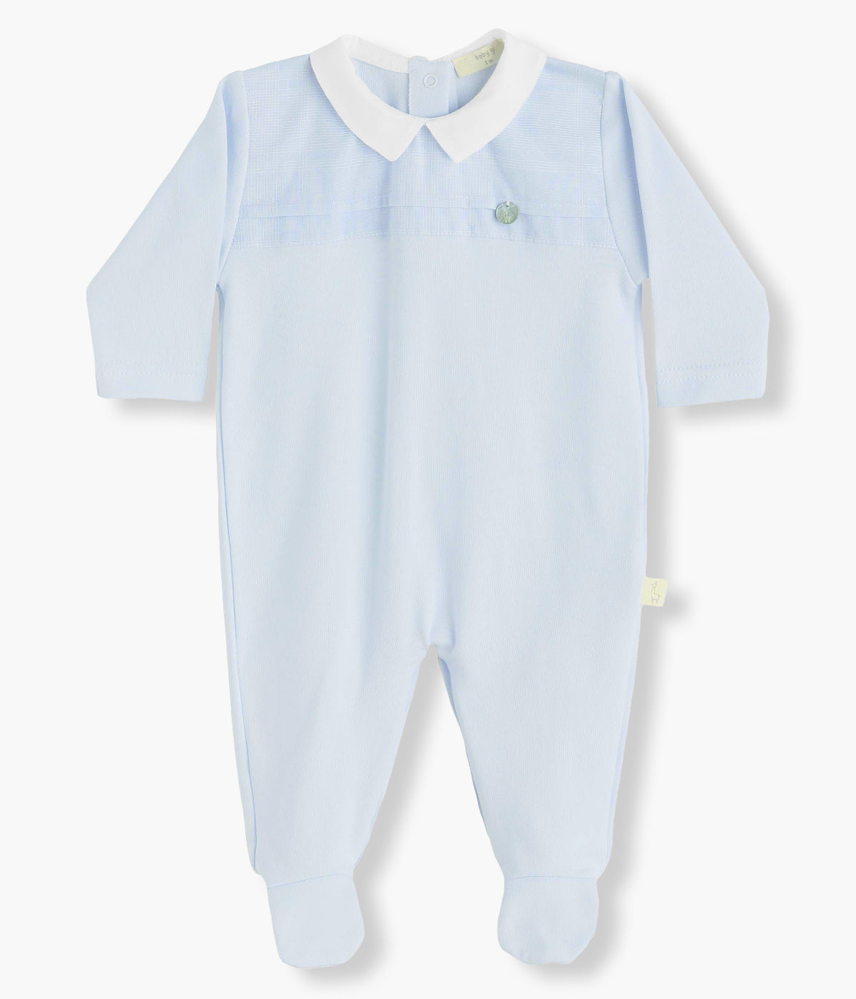 Babygrow em Algodão com Gola para Bebé Menino - Azul