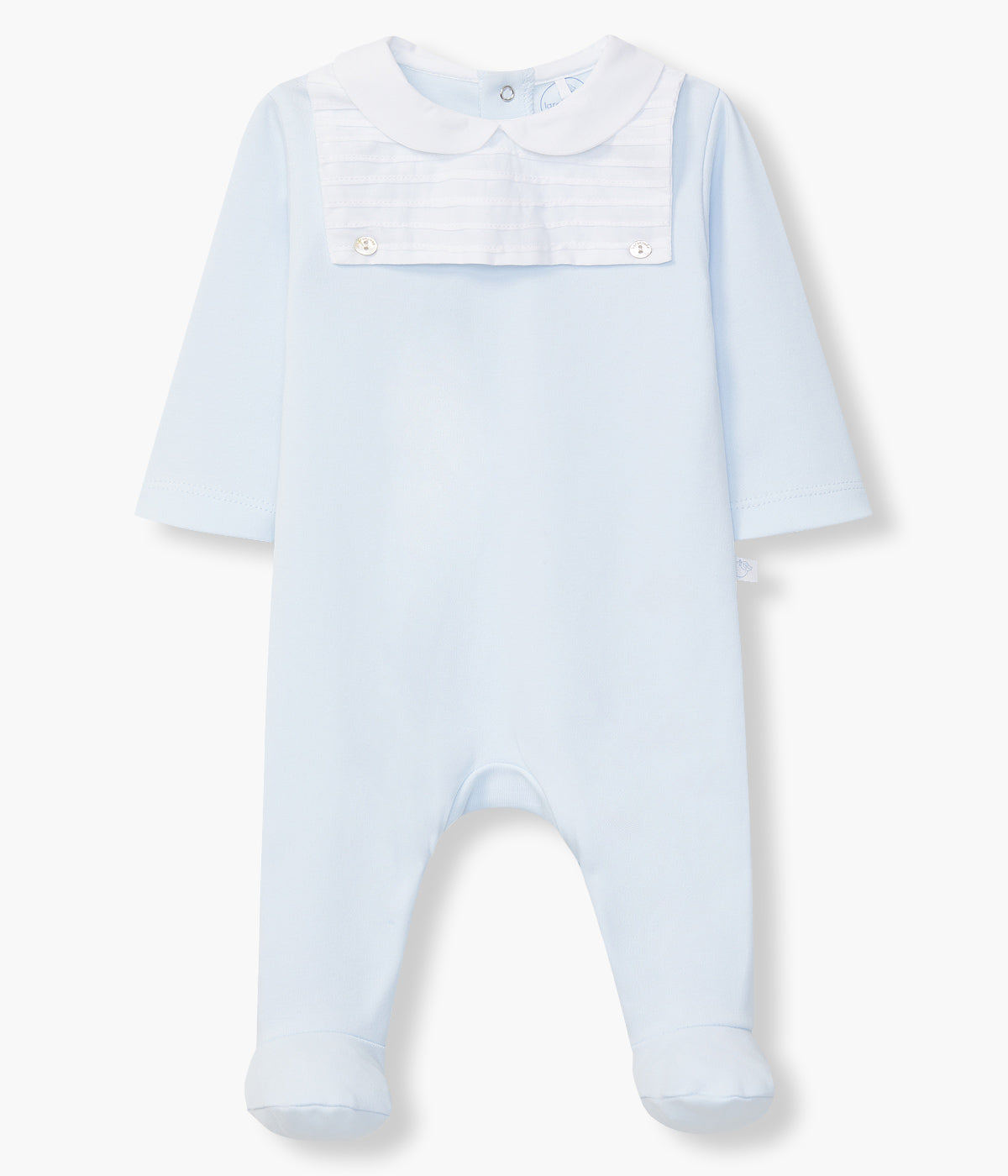 Babygrow em Algodão com Gola para Bebé Menino - Azul