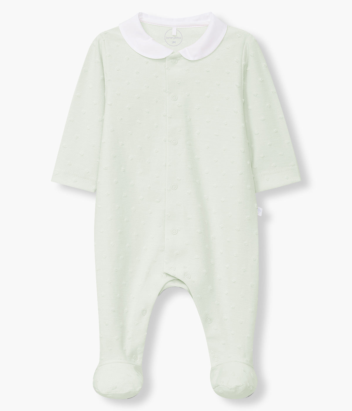 Babygrow em Malha Jacquard Bebé Bolas com Relevo - Verde