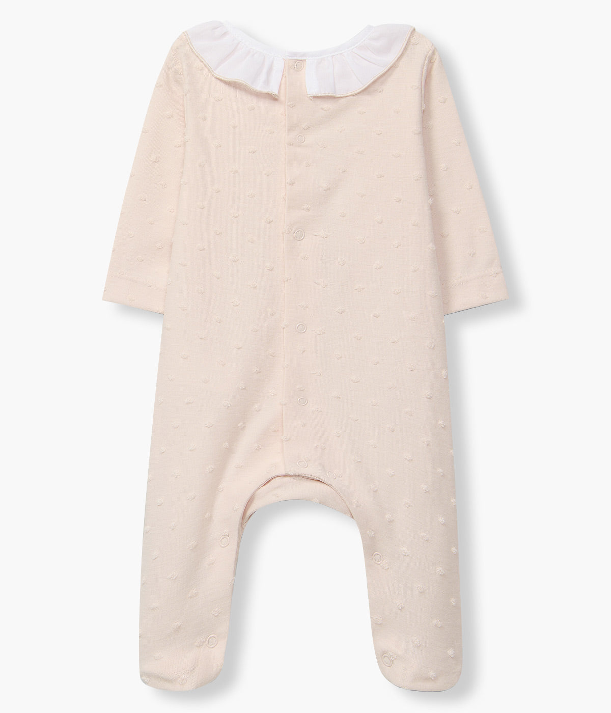 Babygrow Malha Jacquard Bebé Menina Bolas com Relevo - Rosa