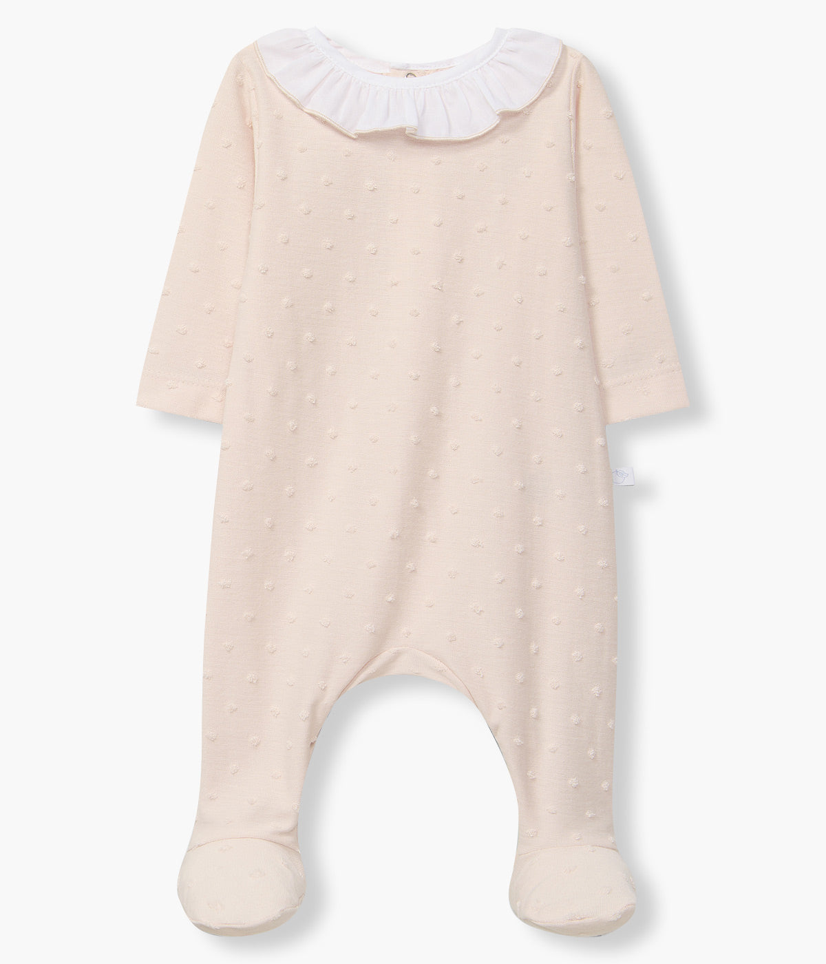 Babygrow Malha Jacquard Bebé Menina Bolas com Relevo - Rosa