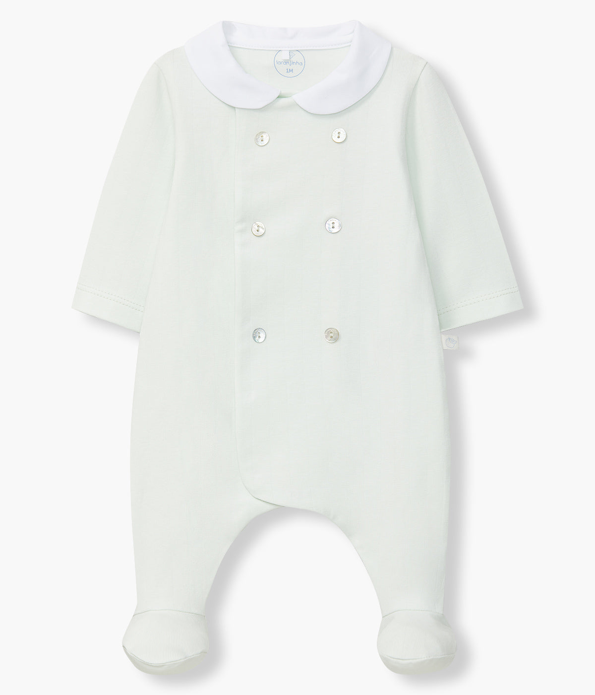 Babygrow em Algodão com Riscas com Relevo para Bebé - Verde