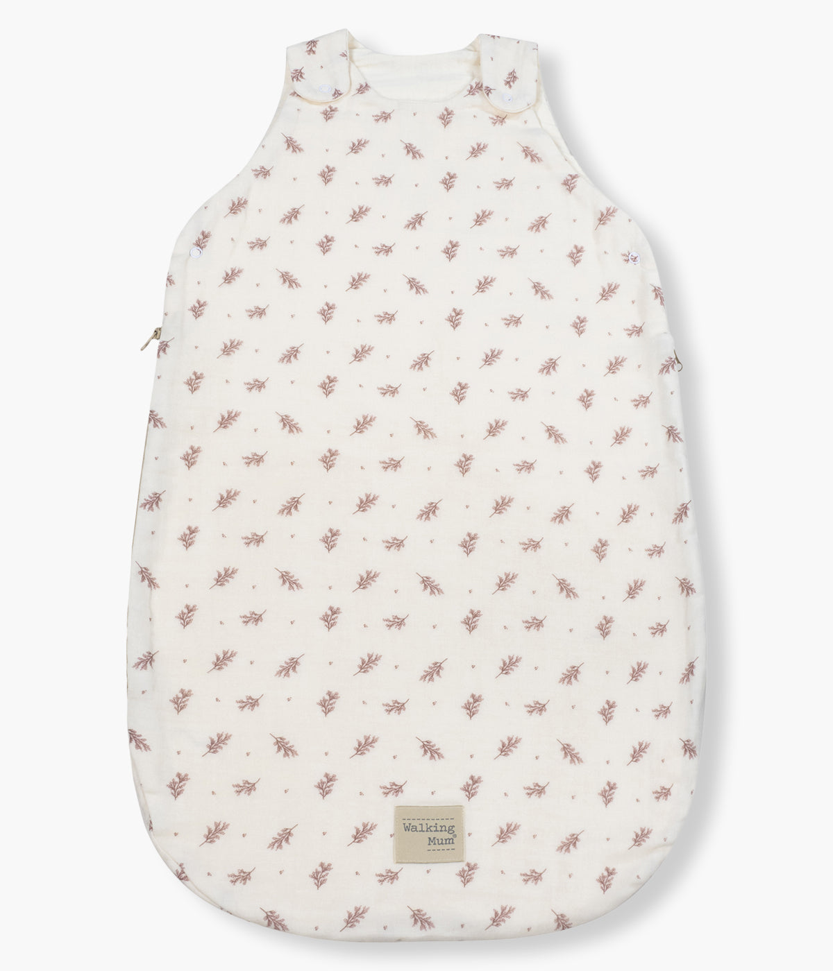 Saco de dormir para bebé menina Walking Mum Mimosa pérola com elegante padrão ramos cor-de-rosa com TOG 0.5.