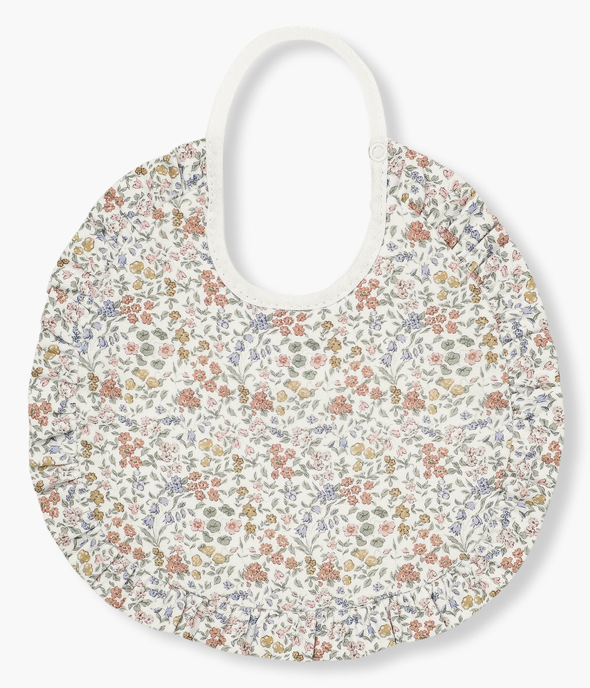 Babete impermeável pérola da Mighty Love para bebé menina e recém-nascida, 100% algodão. Elegante babete com padrão floral, pequeno folho no rebordo e tecido turco na parte traseira.