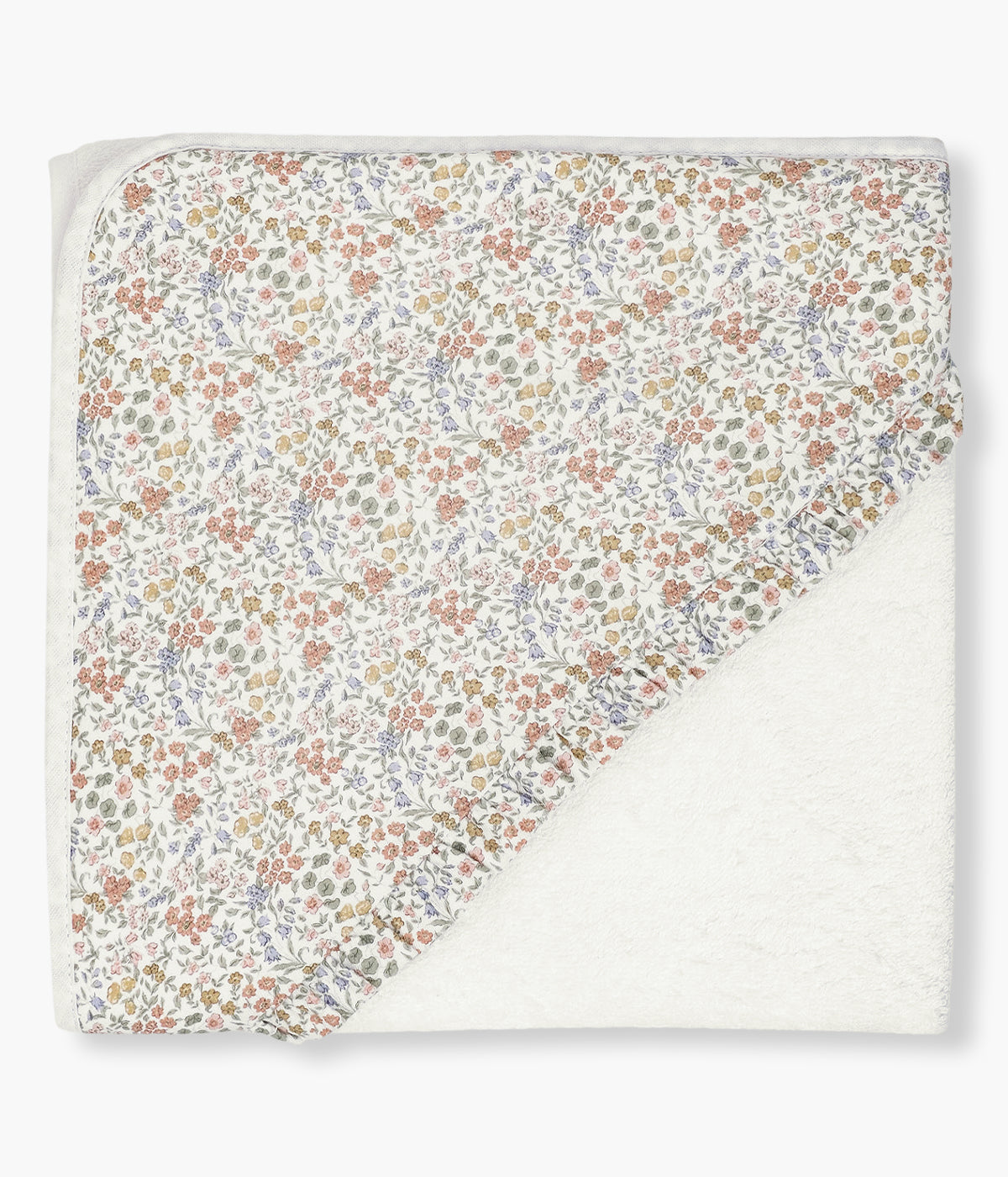 Toalha de Banho Algodão para Bebé Menina Floral - Pérola