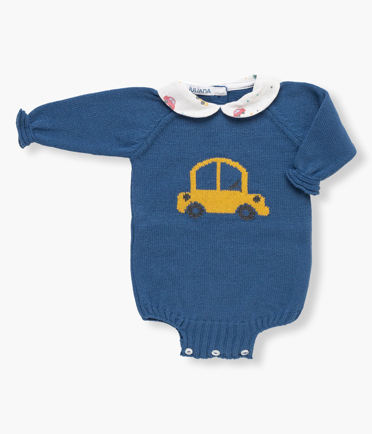 Fofo de Malha com Gola para Bebé Menino Carros - Azul