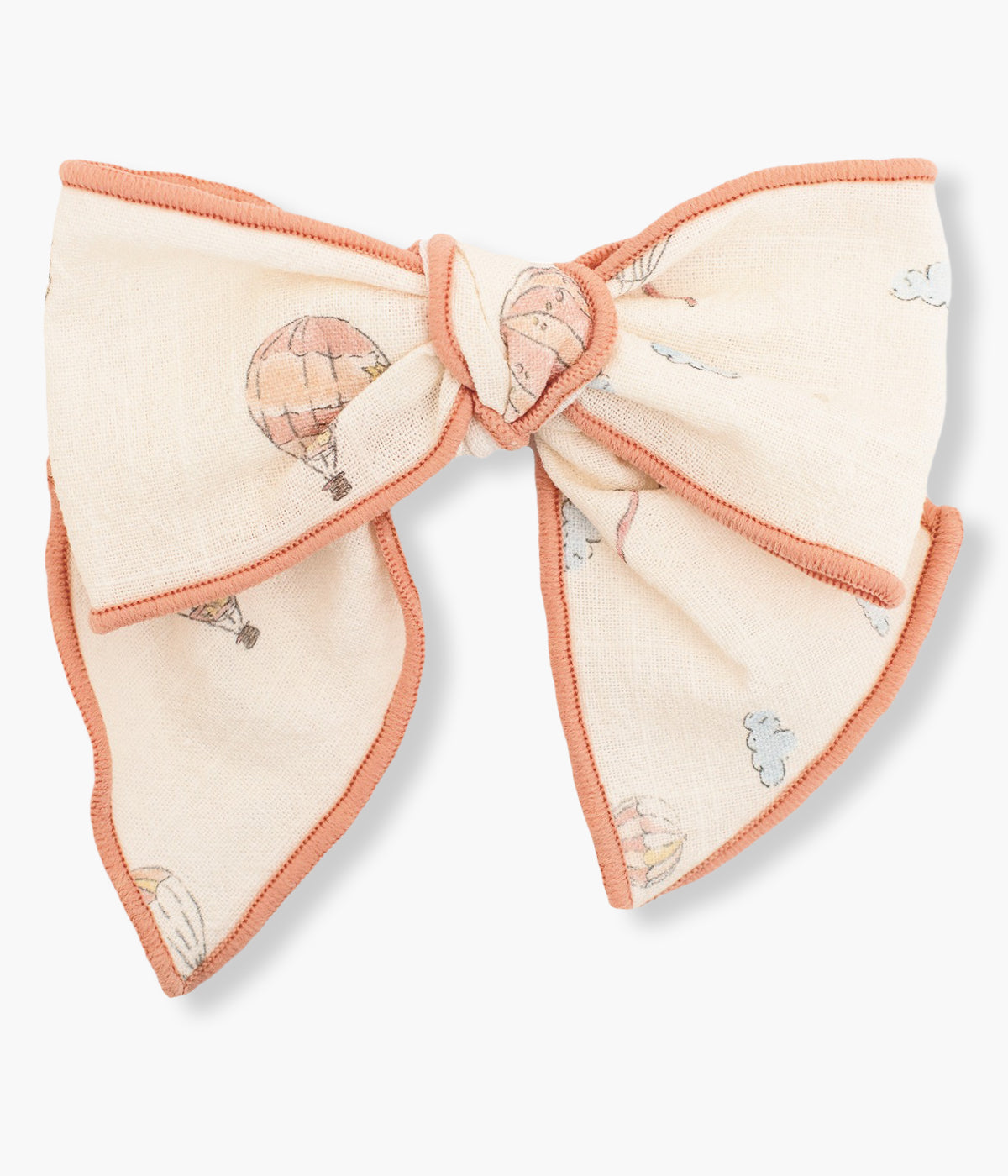 Gancho de cabelo com laço pérola padrão balões de ar quente da Calamaro Baby para bebé menina e recém-nascida.