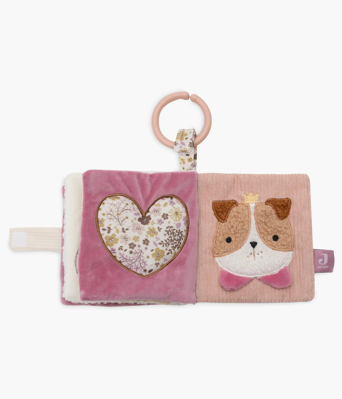 Livro de Atividades Flower Fairies da Jollein para bebé menina e recém-nascida. Macio, colorido e repleto de ilustrações encantadoras de flores e princesas, perfeito para estimular a imaginação, as primeiras descobertas e a motricidade da bebé.