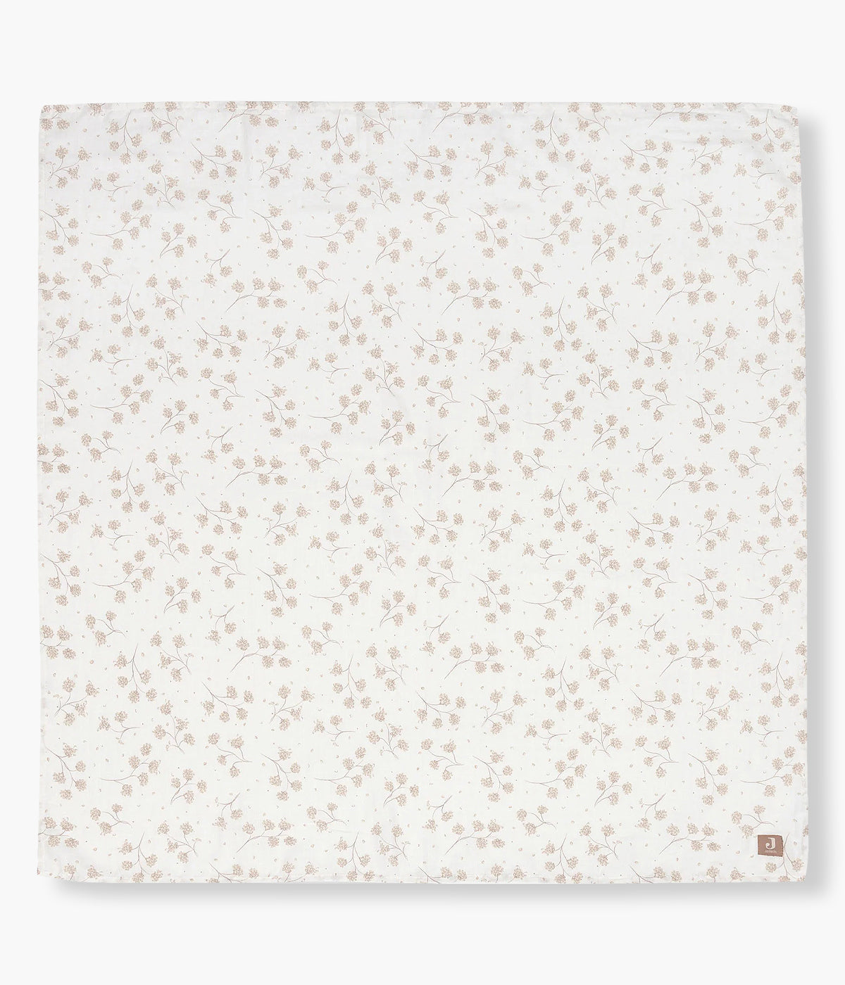 Swaddle musselina para bebé, 100% algodão. Macia e delicada fralda com padrão dentes-de-leão em tons de bege e fundo pérola com as dimensões de 115x115cm. Prática musselina com diversas utilizações tais como: swaddling, apoio à amamentação ou fresco cobertor.
