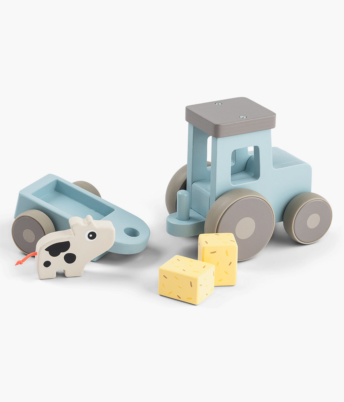 Descubra o encanto do mundo rural com o adorável Trator de Madeira Tiny Farm da Done by Deer, um conjunto de brincar de madeira que desperta a curiosidade, a imaginação e o amor pela natureza. Projetado para bebés e crianças a partir dos 18 meses, este brinquedo educativo combina diversão e aprendizagem num só produto.