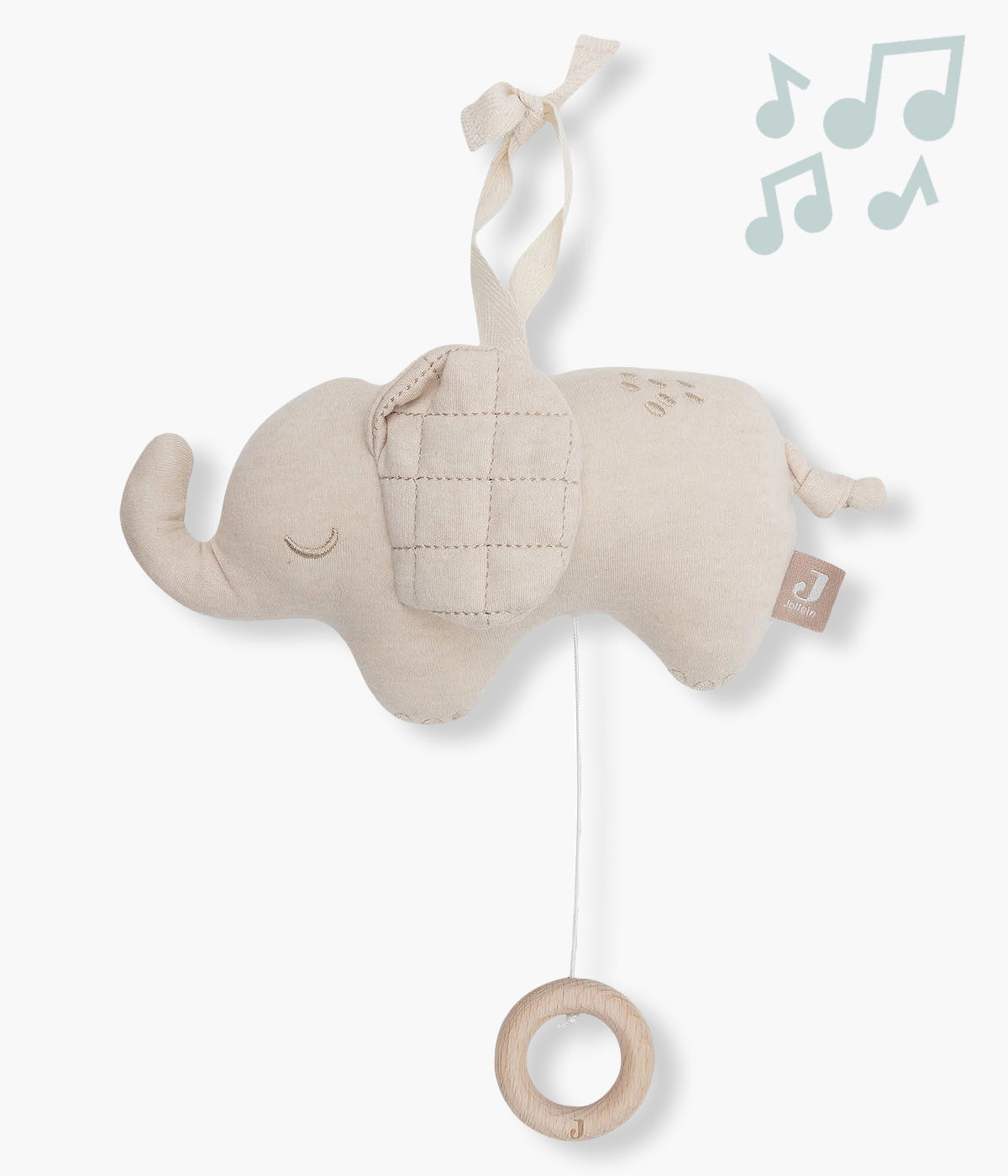 Peluche musical pérola da Jollein coleção Elephant Tales para bebé e recém-nascido(a). Transforme a hora do descanso e do entretenimento do bebé com este adorável peluche musical em forma de elefante. Com um design encantador e uma textura macia, este amorso peluche traz um toque de ternura ao berço ou parque, criando um ambiente relaxante e, ao mesmo tempo, estimulante para o bebé.
