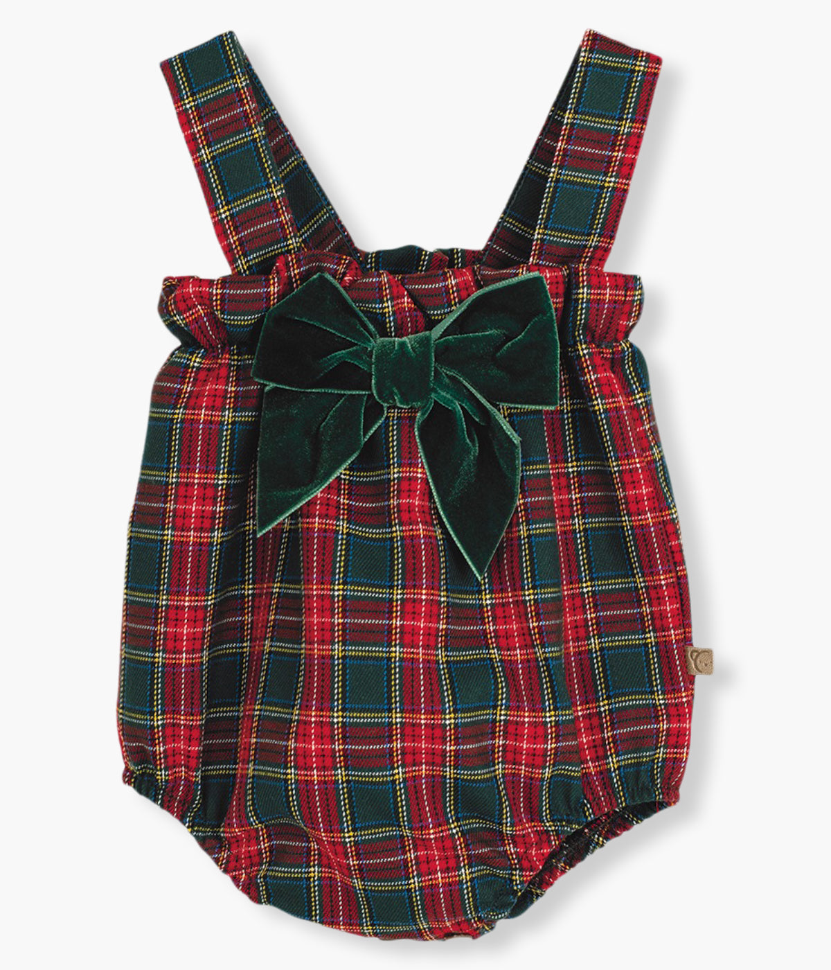 Fofo de Alças Xadrez c/ Laço Bebé Menina - Vermelho