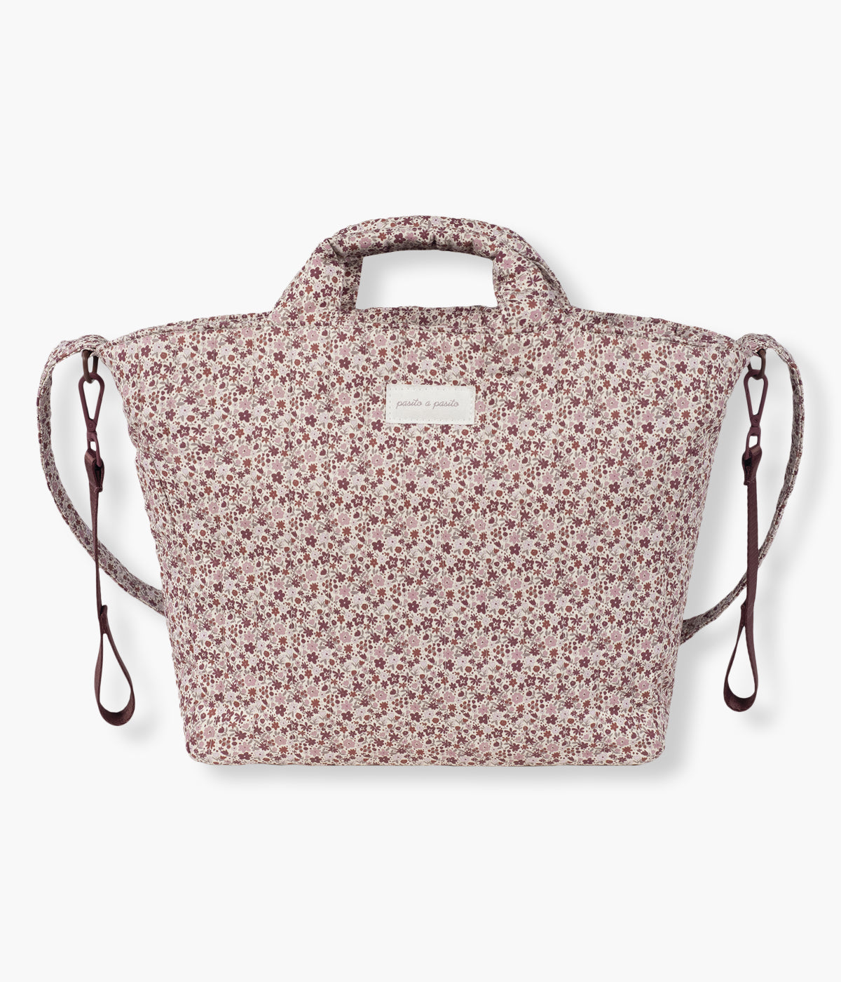 Bolsa de passeio Cherry Flowers da Pasito a Pasito vista de frente sem acessorios.
