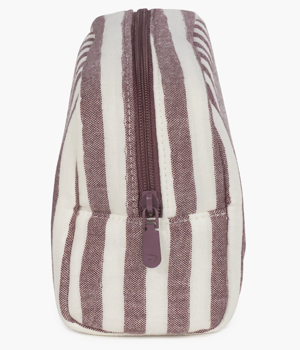 Necessaire Cherry Strips da Pasito a Pasito visto de lado.