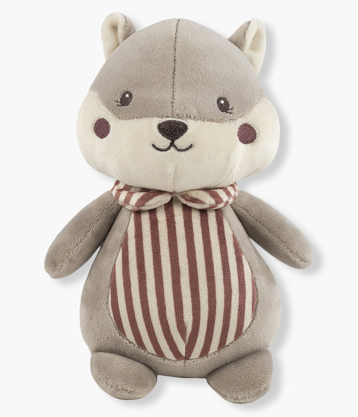 O peluche Pasito a Pasito Cherry Strips em forma de esquilo, é um companheiro irresistivelmente suave e delicado para o bebé desde o nascimento. Feito em veludo e tecido de peluche ultra macio com detalhes padrão riscas, proporciona conforto, segurança e estimula o desenvolvimento sensorial e emocional.