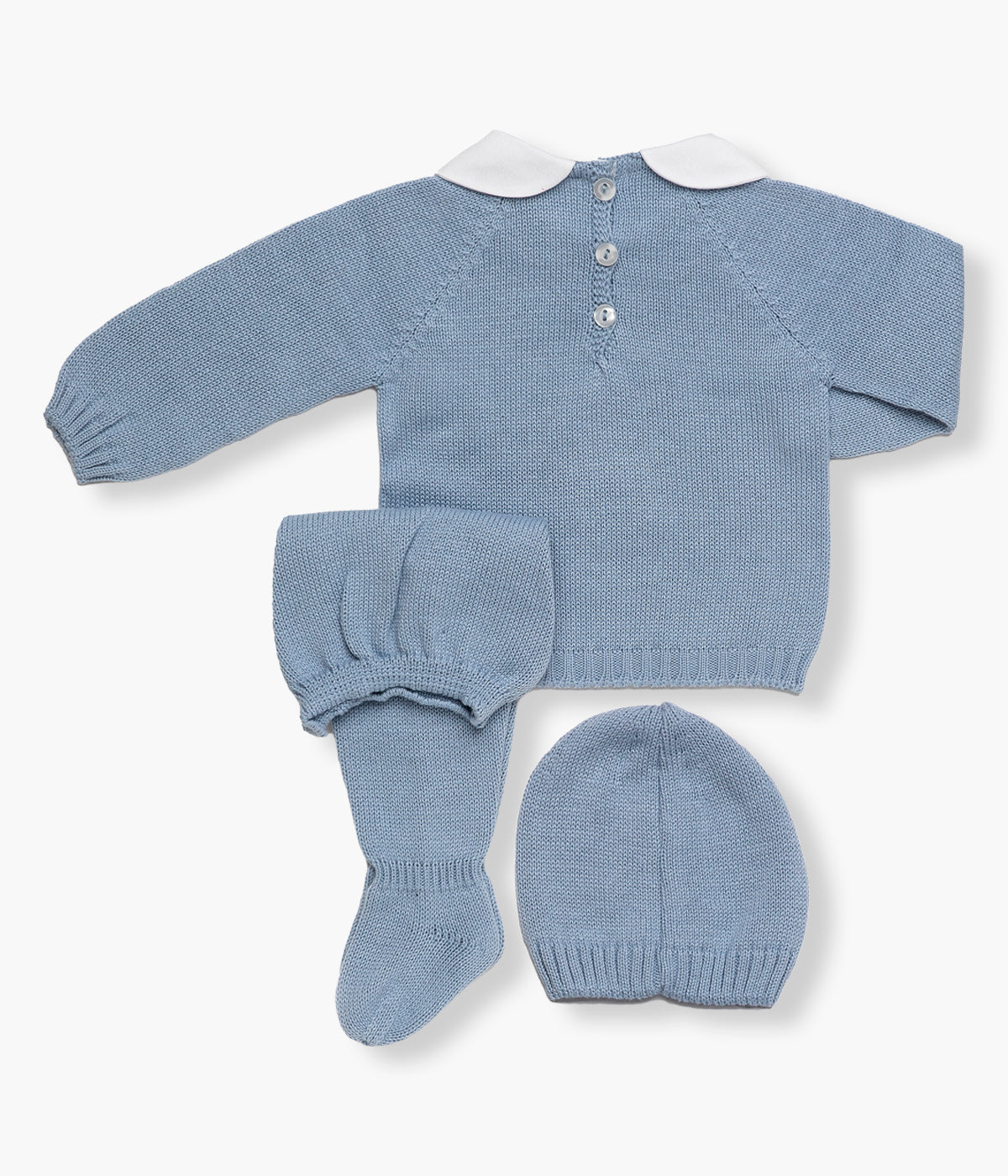 Conjunto Malha Balão Ar Quente Bebé Menino Juliana 3pc - Azul