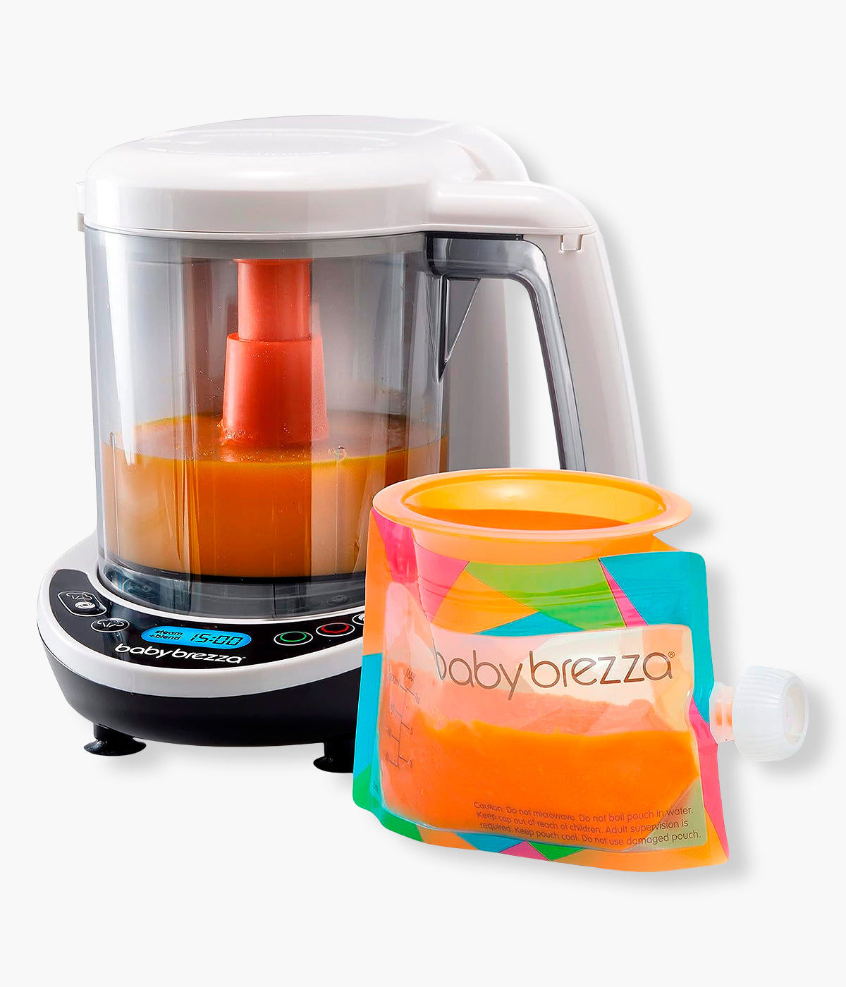 Robô de cozinha para bebé Baby Brezza One Step Food Maker Delux com bolsa para conservar as papas.
