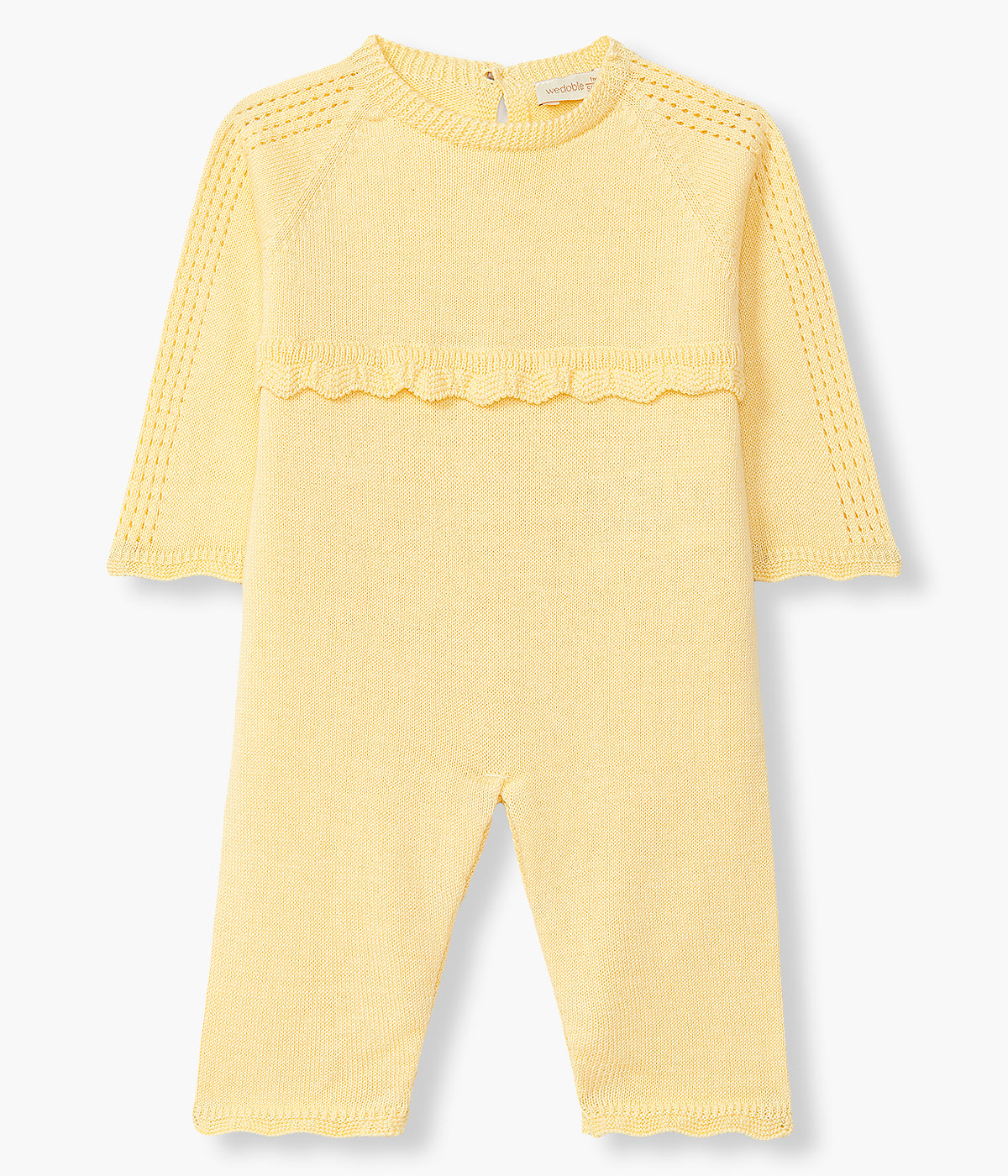 Babygrow em Malha de Algodão Orgânico para Bebé - Amarelo