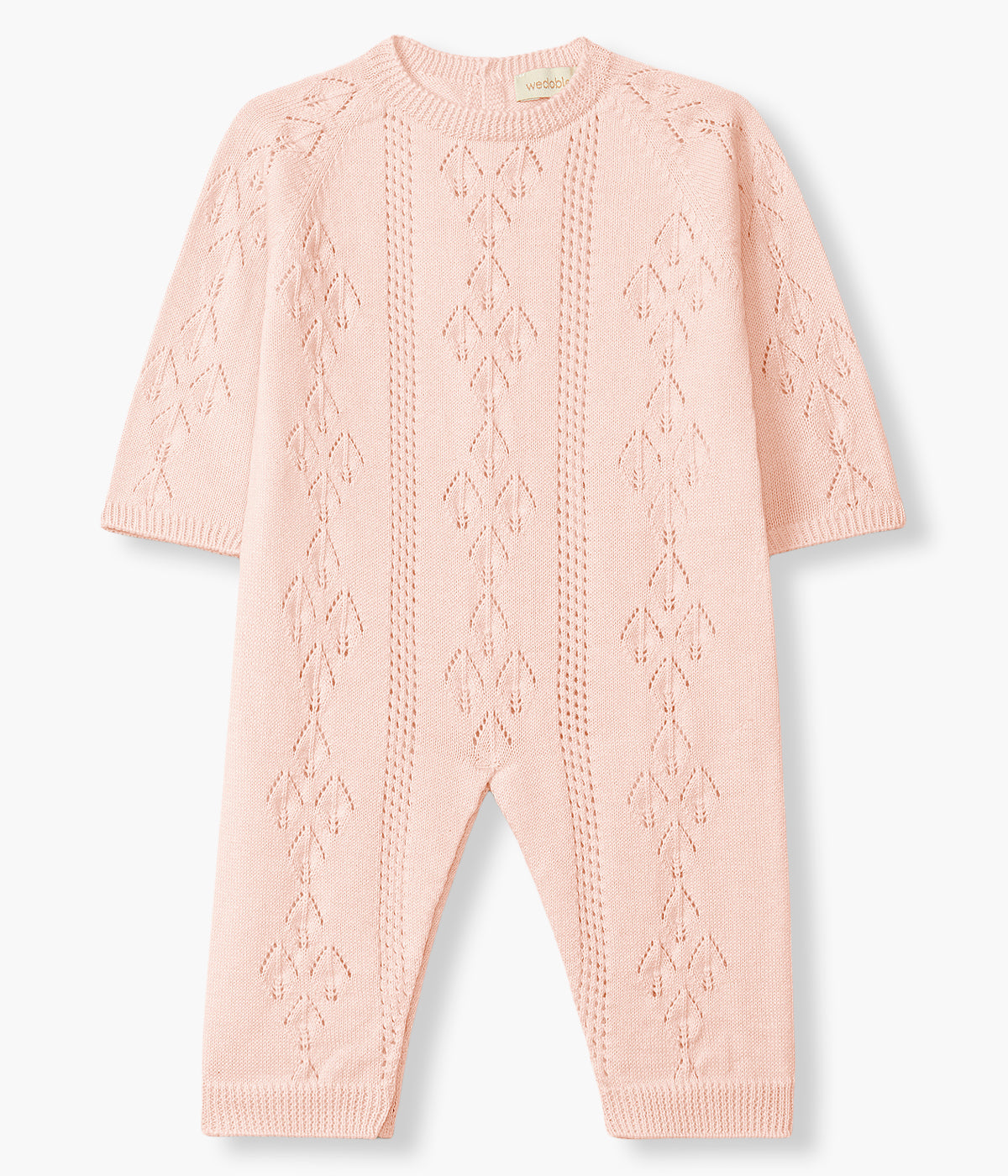 Babygrow Malha Algodão Orgânico Perfurado Bebé Menina - Rosa