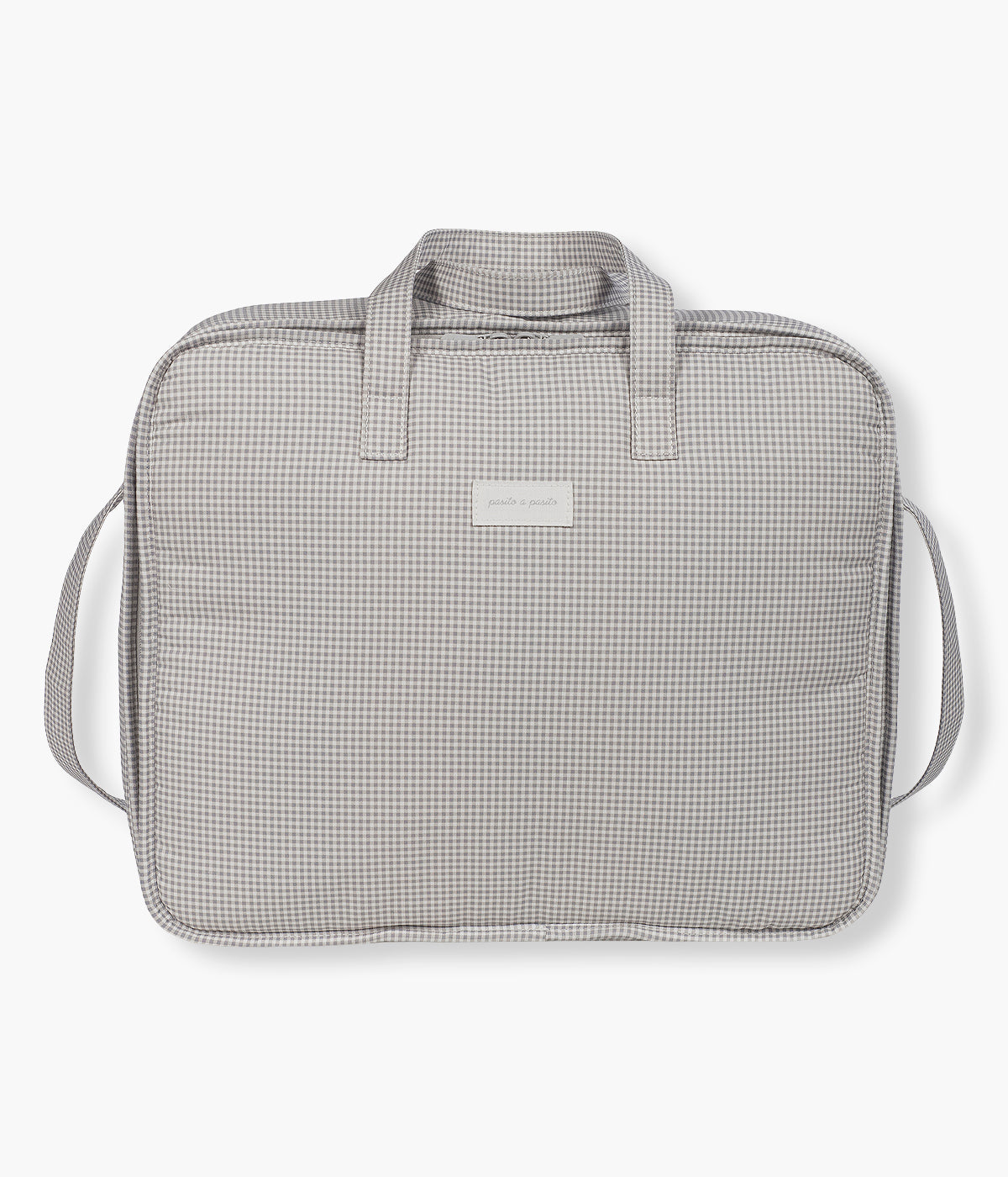 Mala Maternidade Retangular Pasito a Pasito Little Bloom Vichy - Cinza