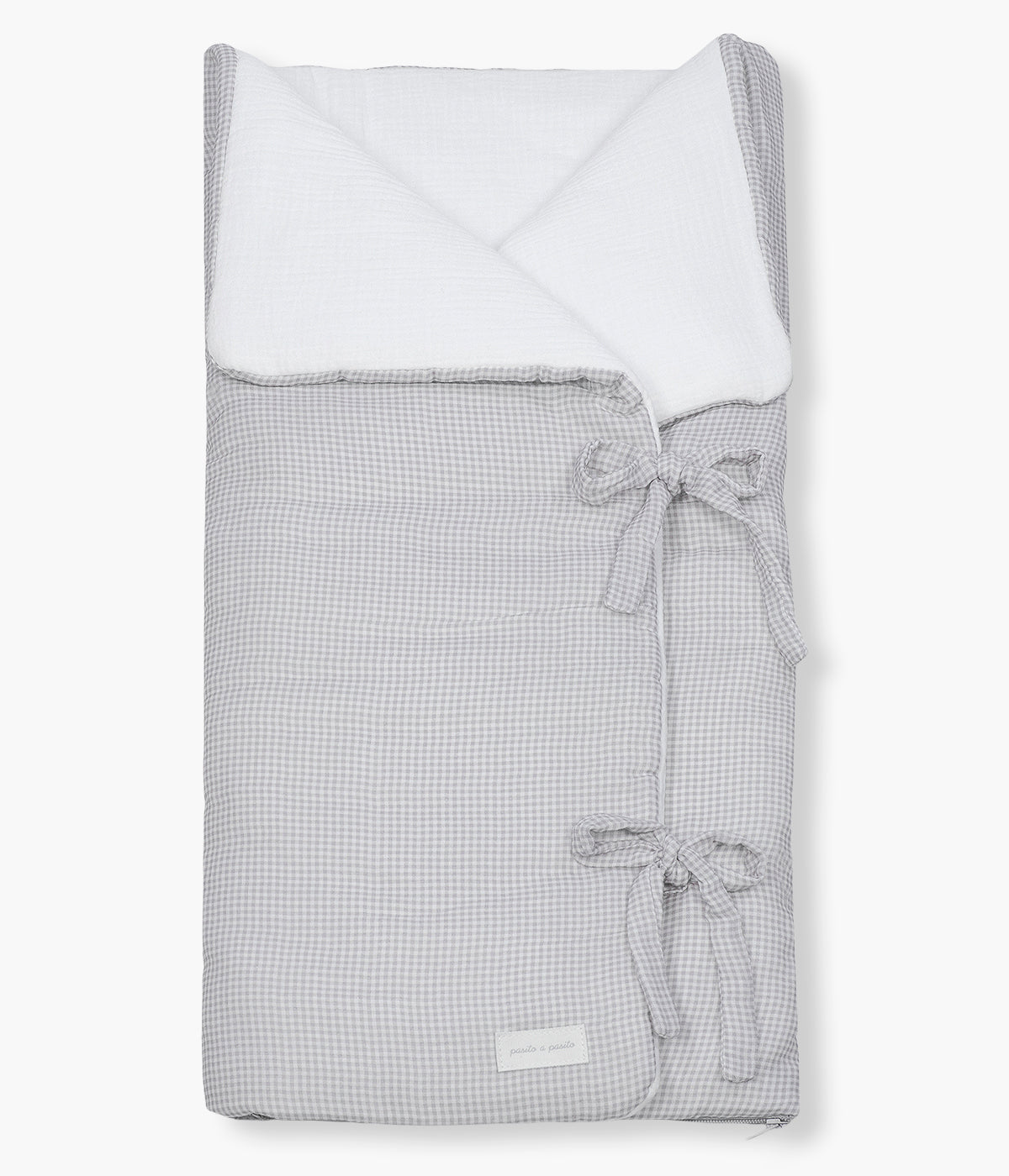 Saco Manta Bebé Pasito a Pasito Little Bloom Vichy - Cinza