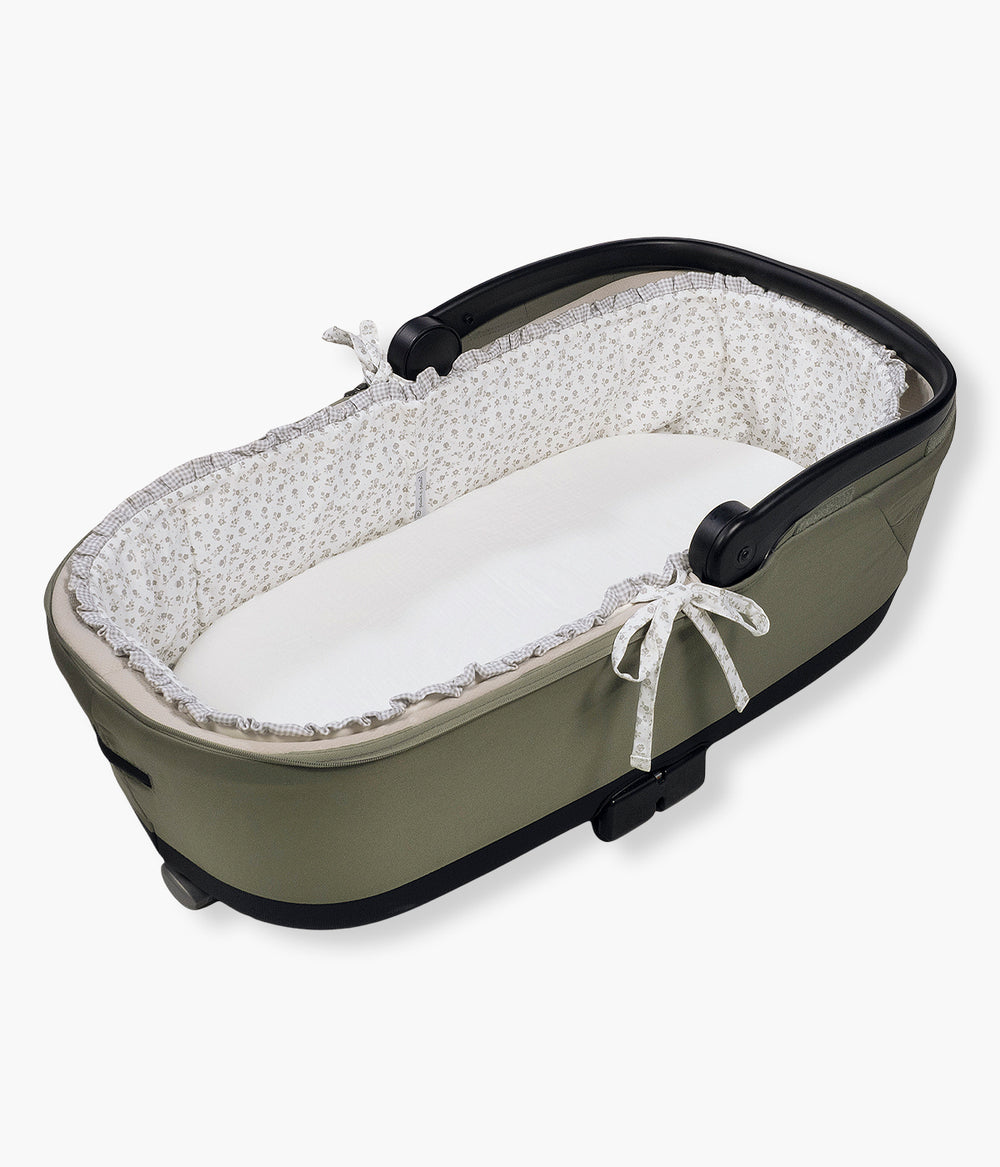 Cama De Viaje Plegable Para Muñecas Tom – Estructura Metálica Blanca, Incluye Bolsa De Transporte, Verde Vichy