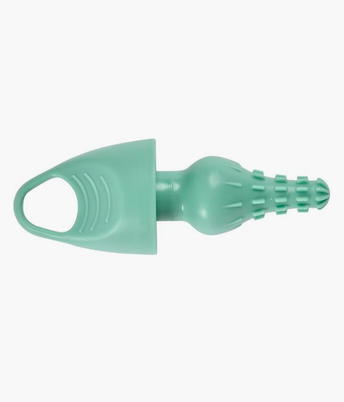Vista da peça para limpeza minuciosa da escova limpa-biberões em silicone da Béaba na cor verde.
