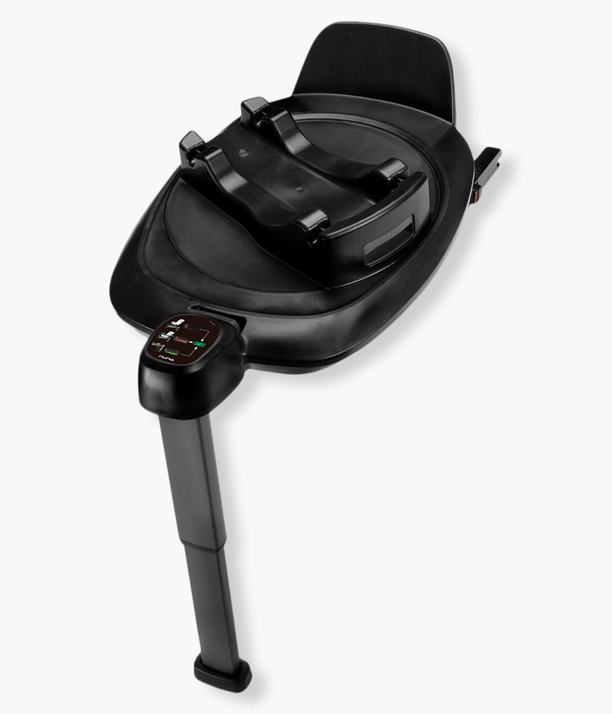 Vista lateral da base Isofix Next 360º da marca Nuna. Prática base Isofix rotativa a 360°, concebida para facilitar a colocação da criança e proporcionar uma instalação simples e segura.