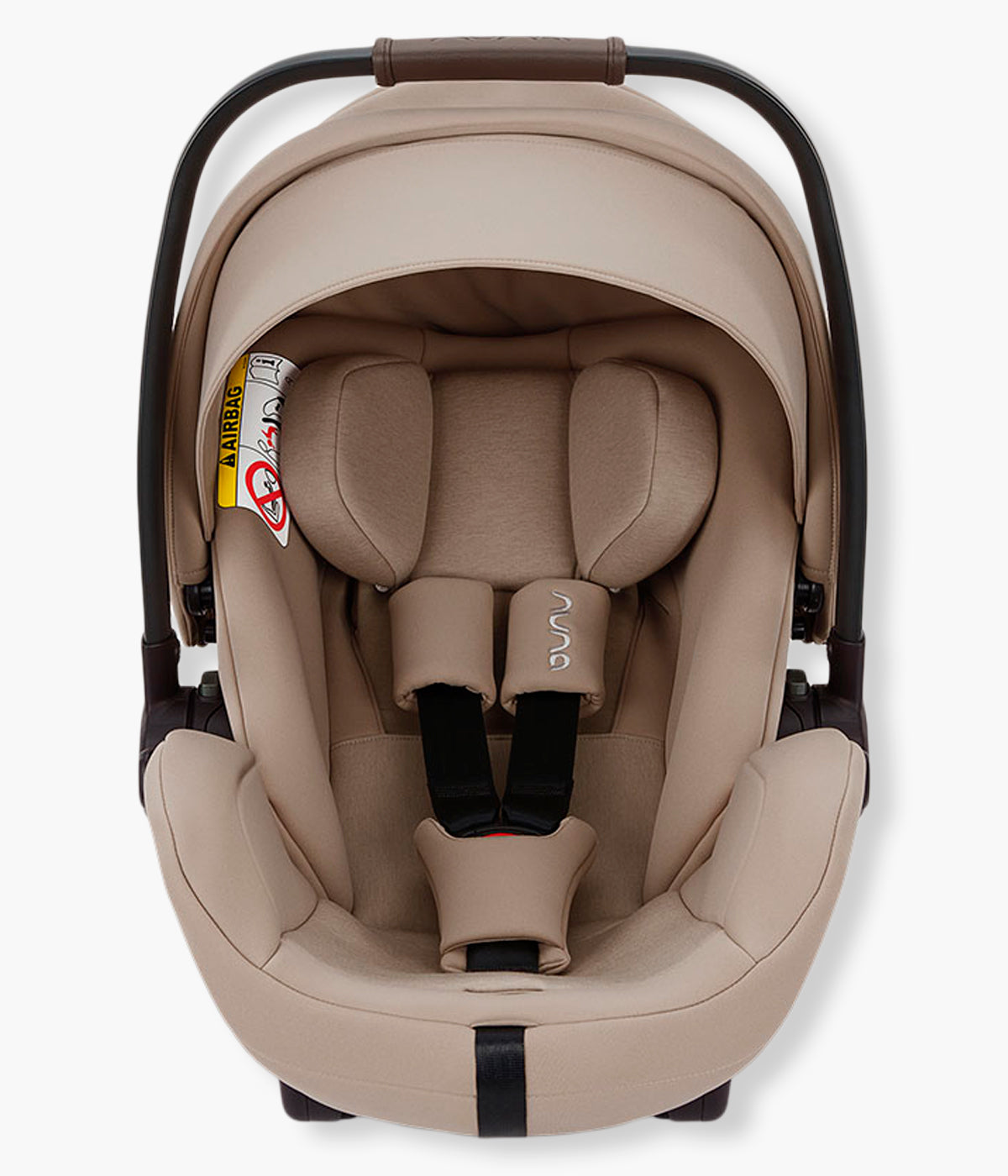 Vista frontal da babycoque para bebé Arra flex da marca Nuna na cor Chateau. Premium babycoque i-Size leve e reclinável, adequada desde o nascimento até aos 87cm.